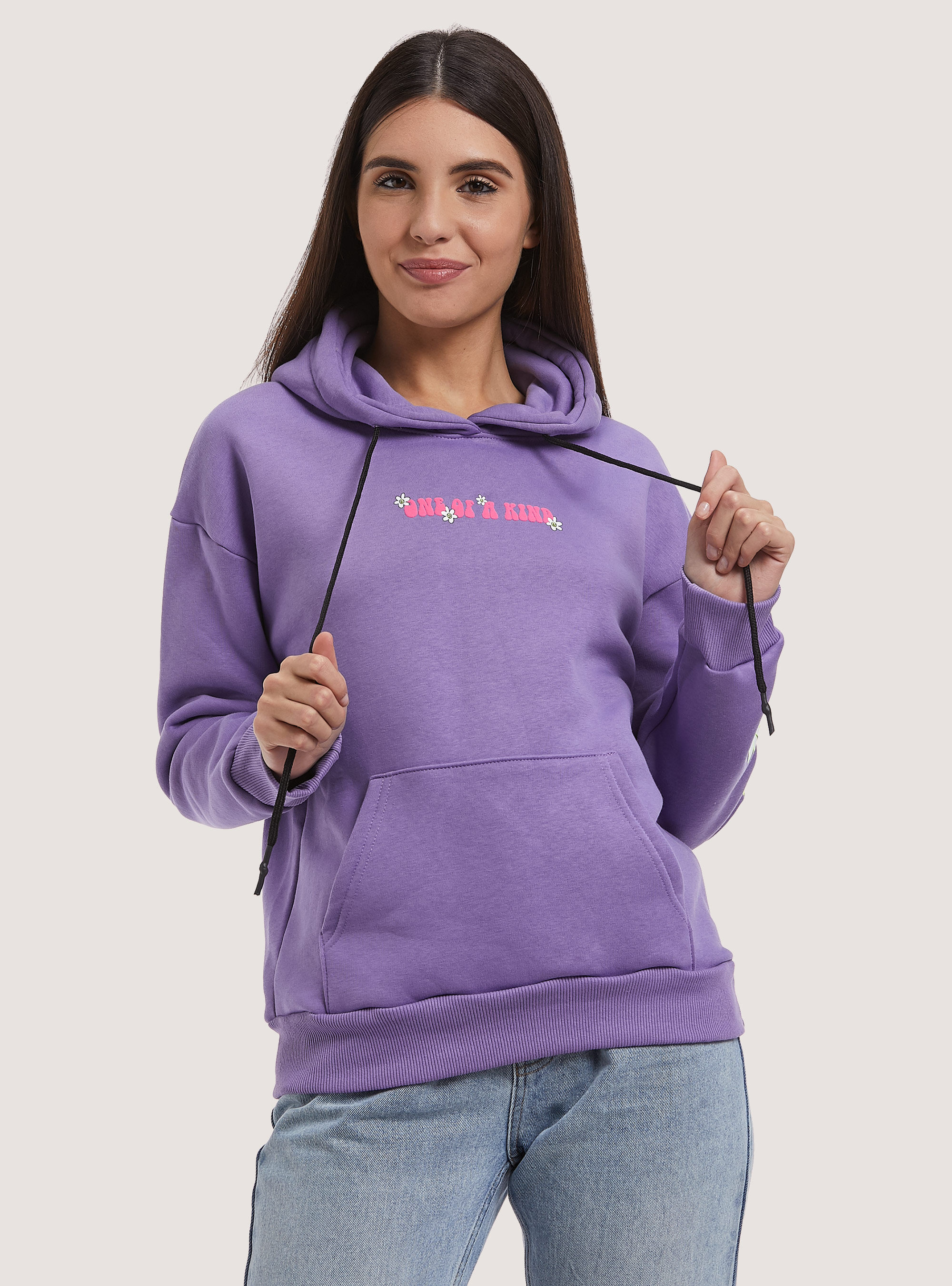 Sweatshirt with Smile Collection print, LC2 LILLAC MEDIUM