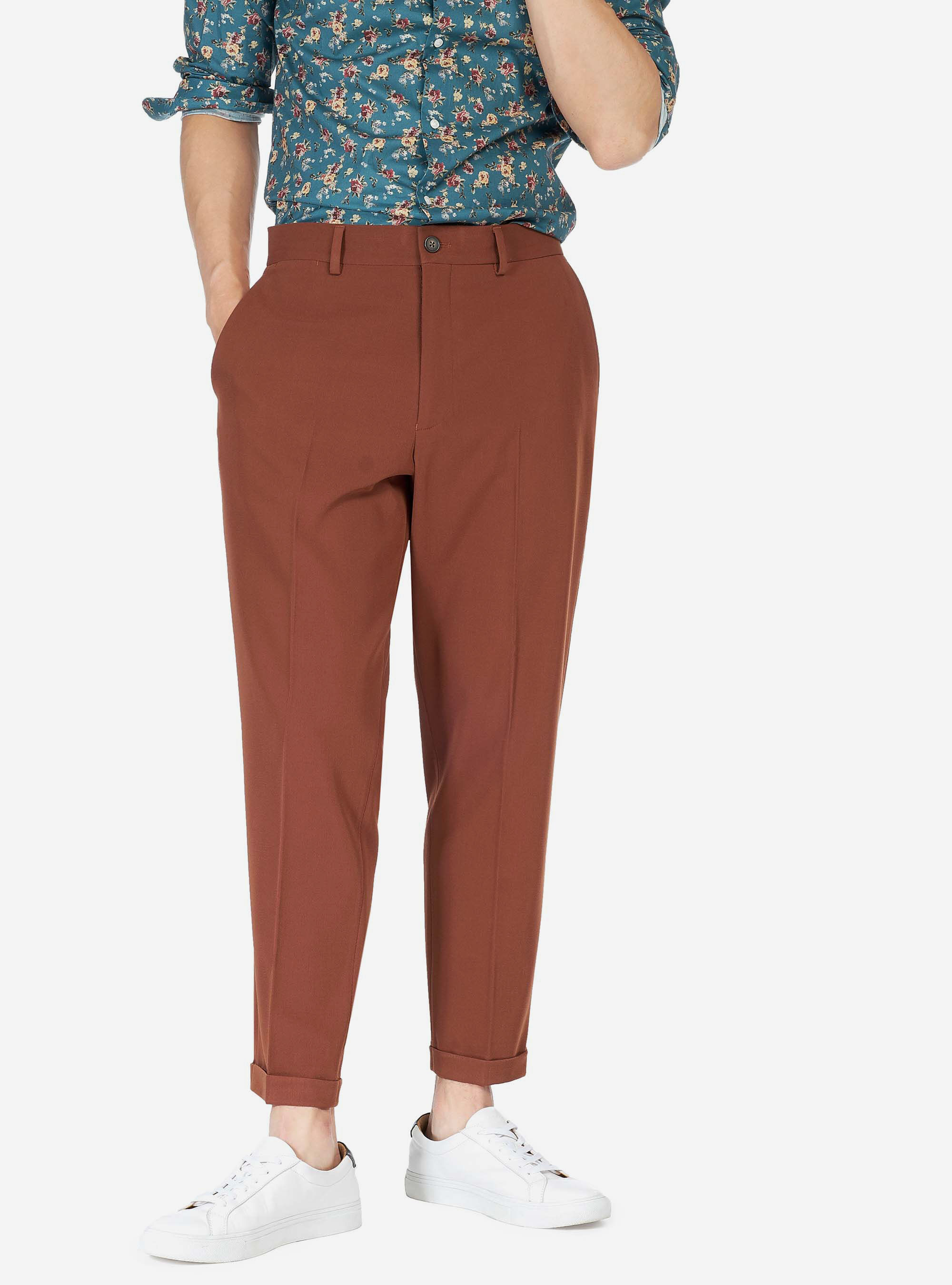 Pantalon classique confort, C5554 BROWN