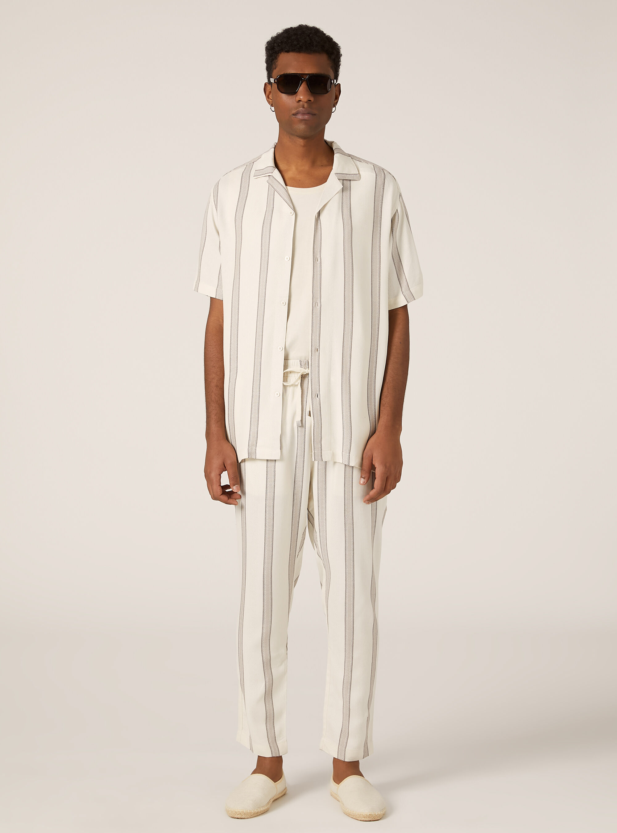 Striped textured shirt, CR3 CREAM LIGHT