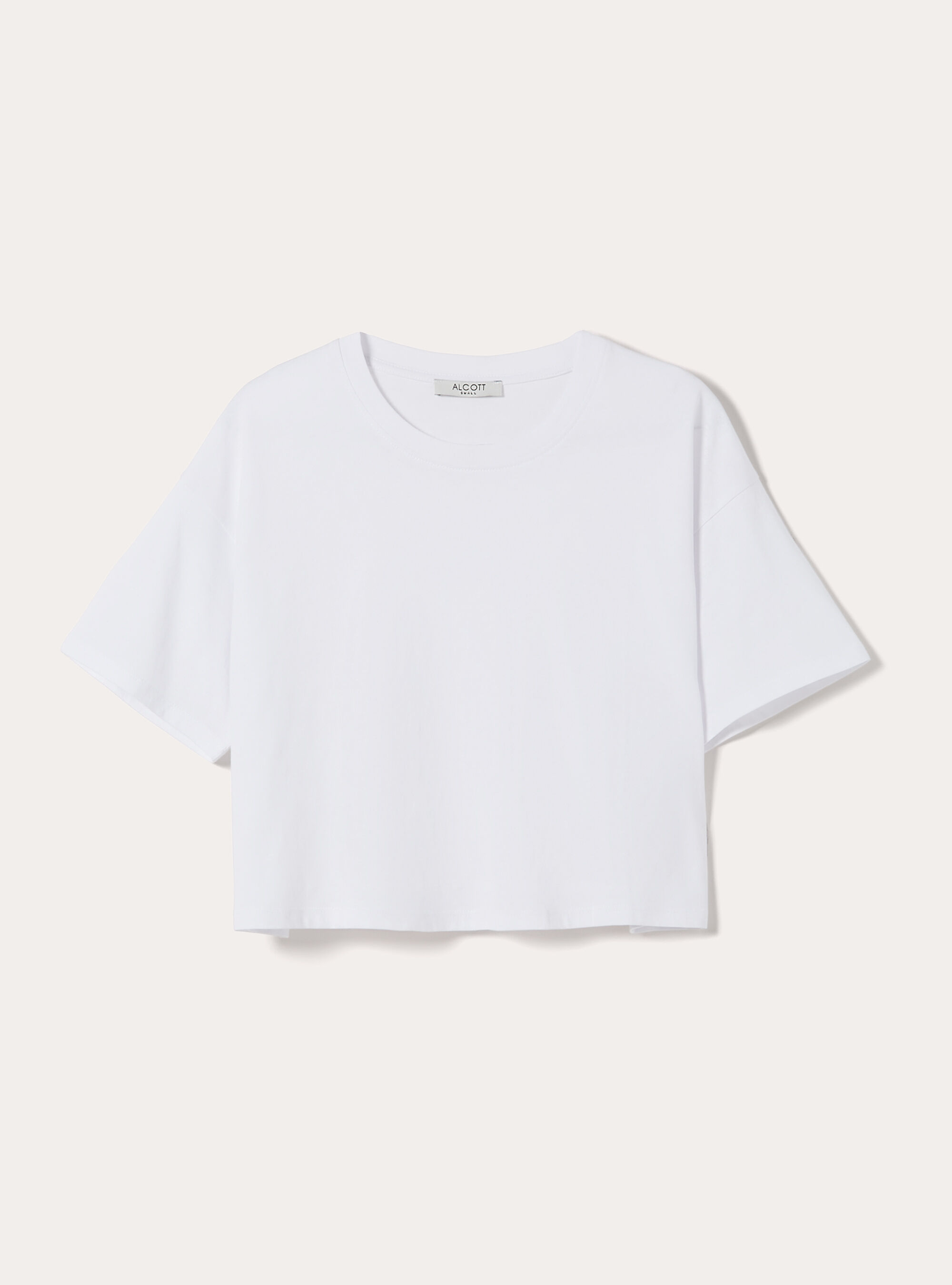 T-shirt crop over tinta unita, WH3 WHITE