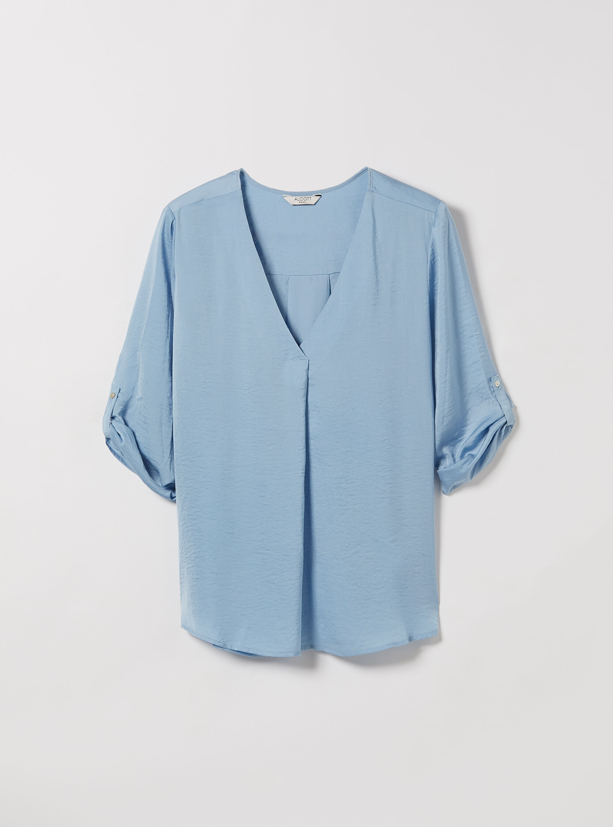 Blouse with plain neckline, AZ3 AZURE LIGHT