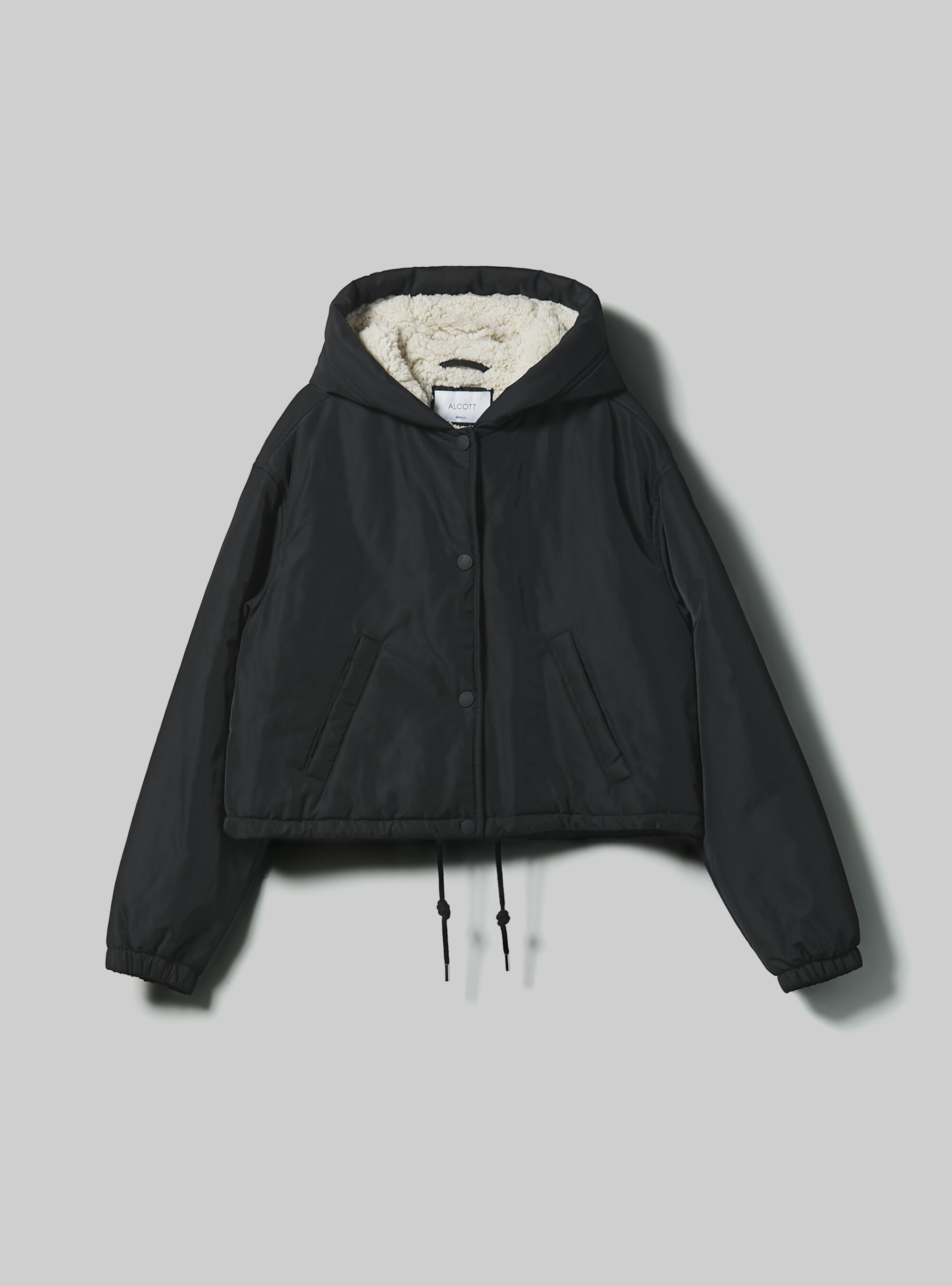 Cropped jacket with teddy lining