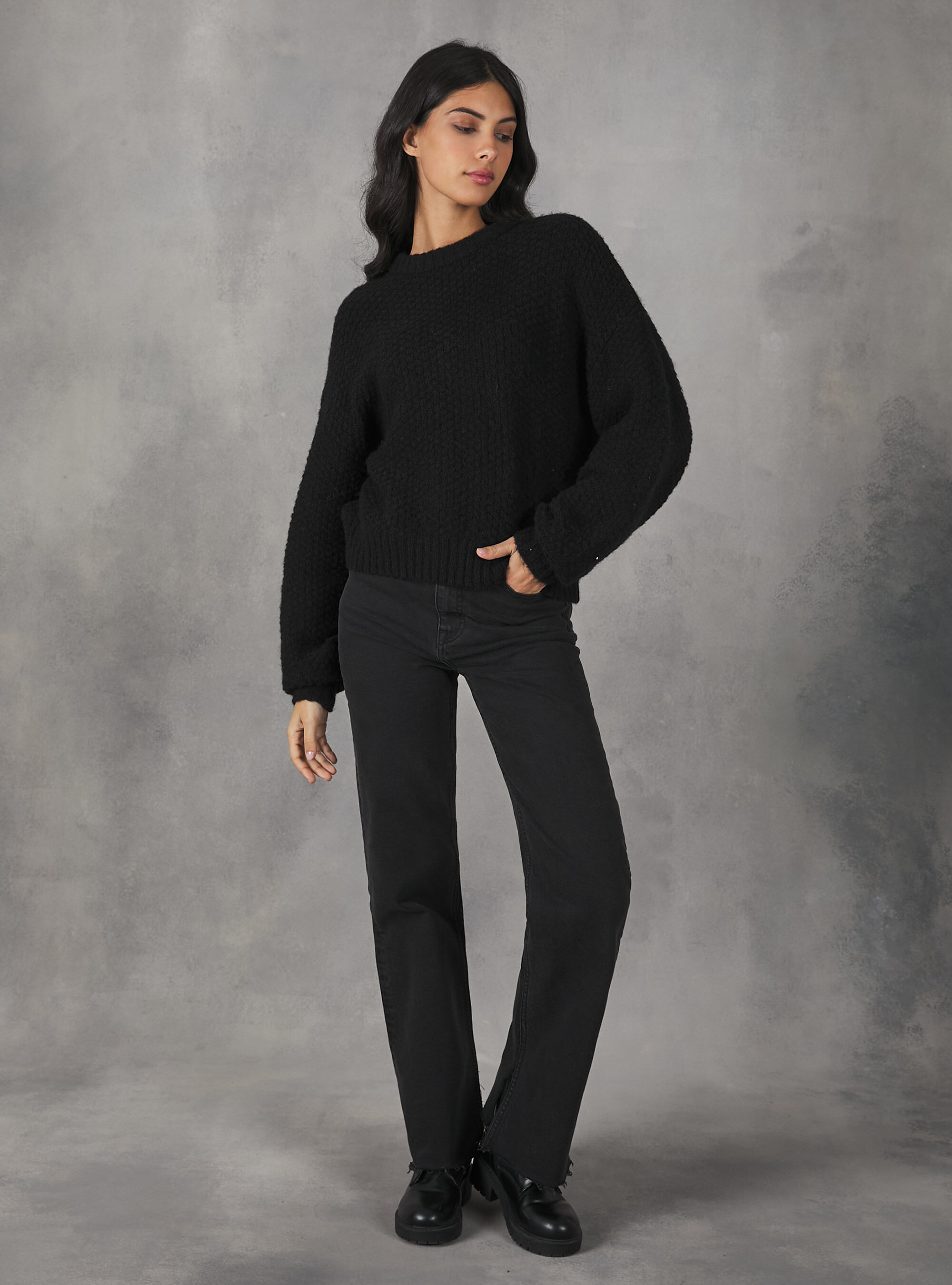 Pullover Girocollo Punto Pop Corn