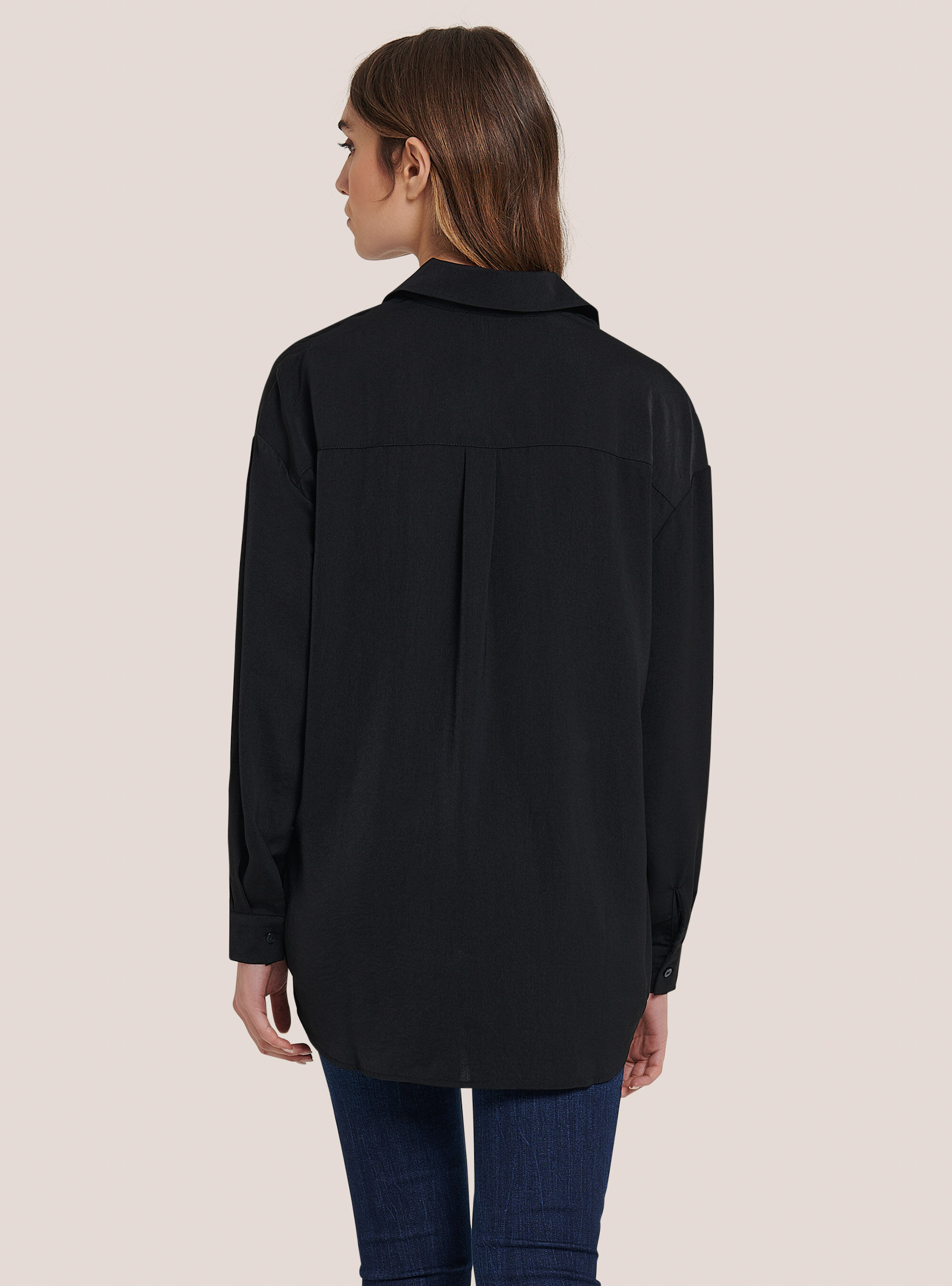 Camisa de raso, BK1 BLACK