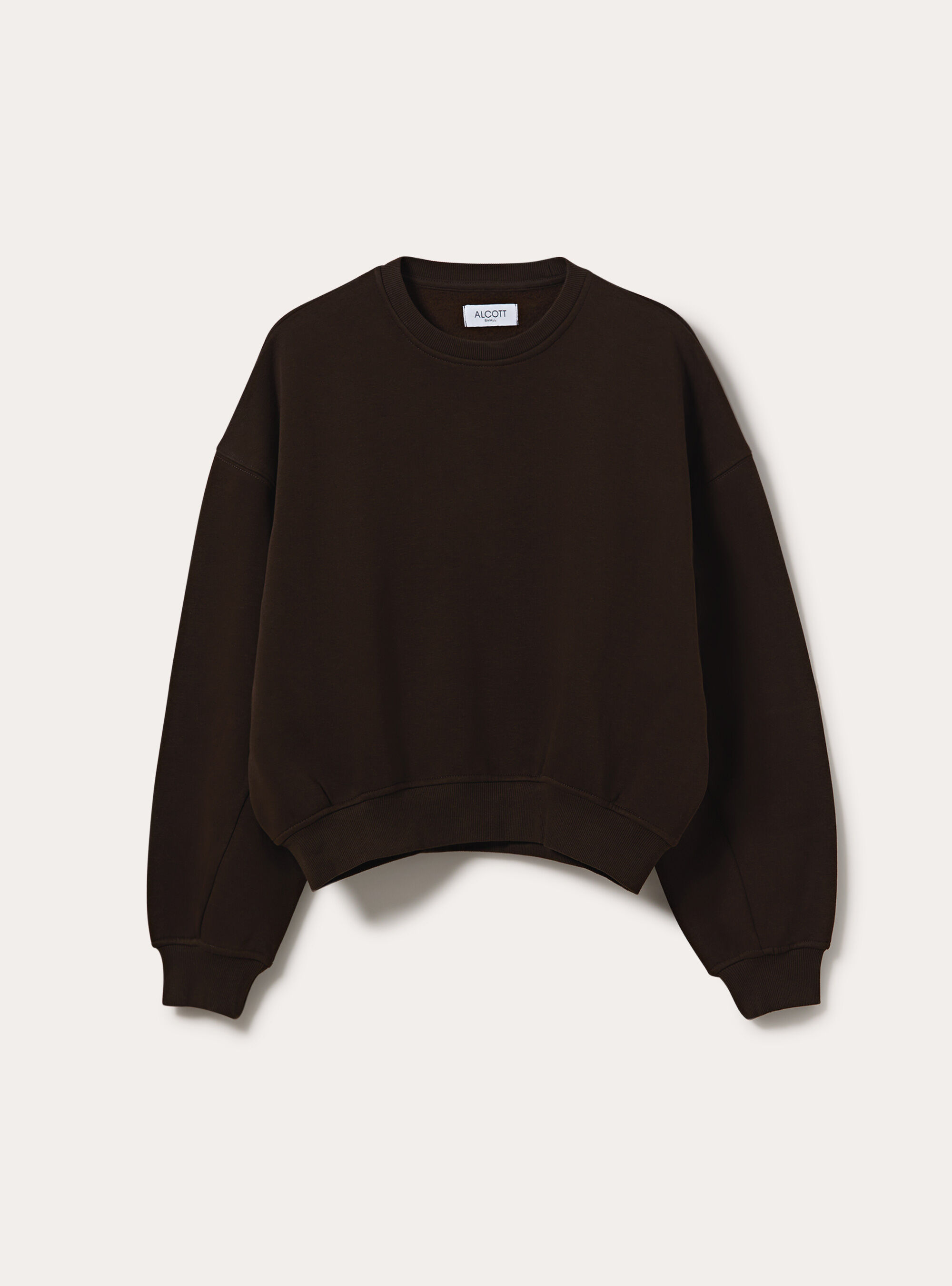 Felpa girocollo, BR1 BROWN DARK