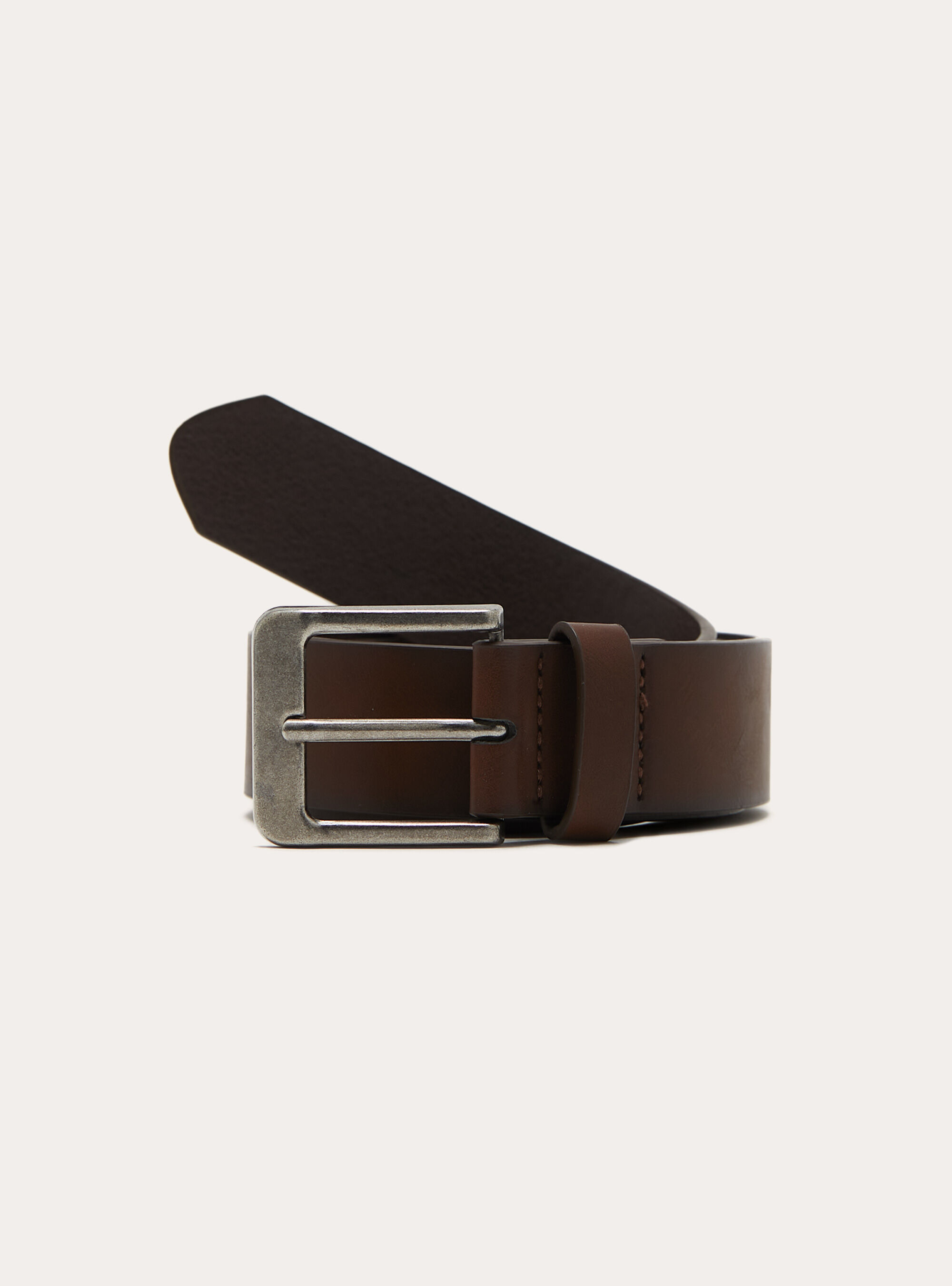 Leather effect belt, BR1 BROWN DARK