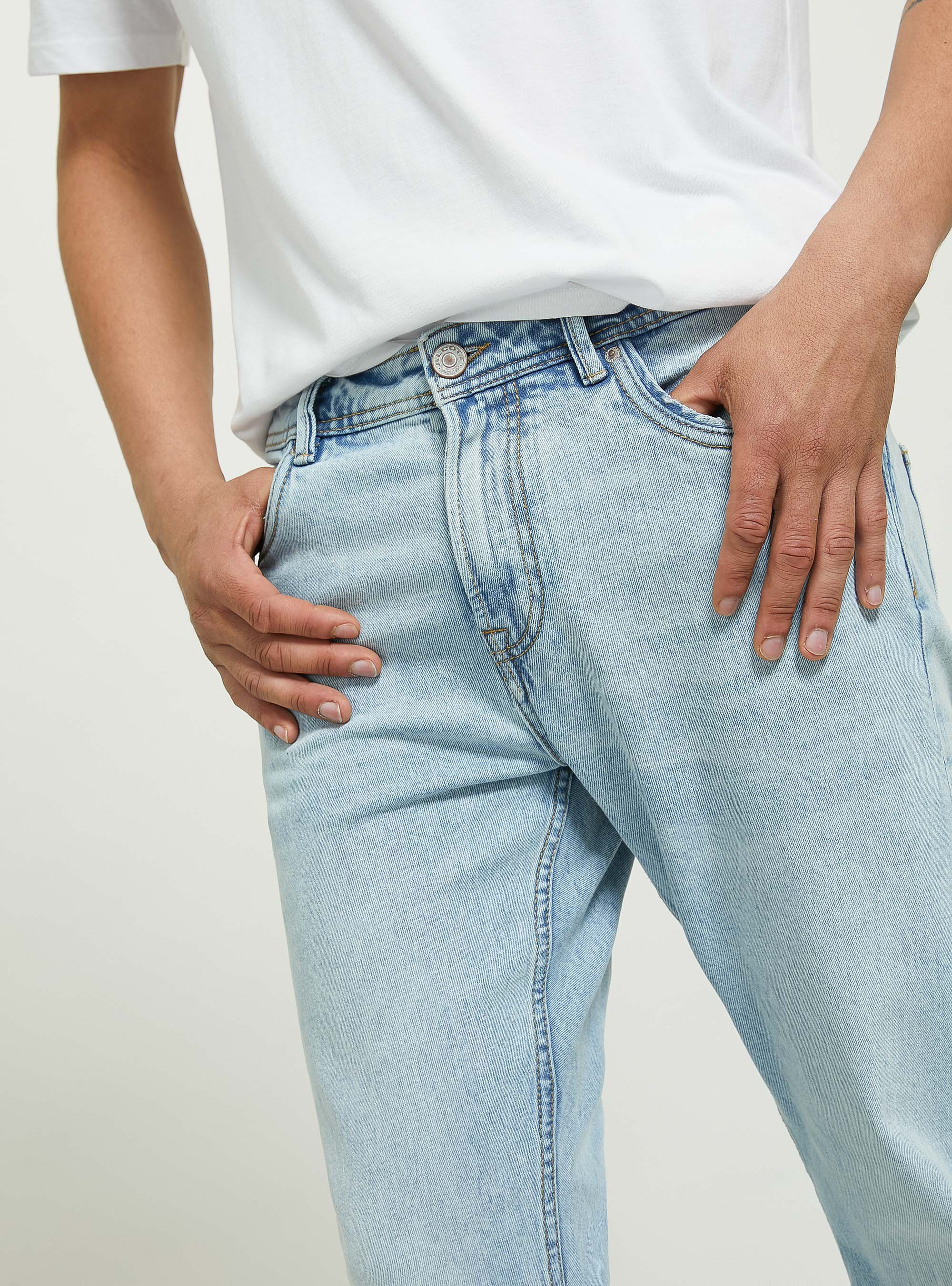Jeans slim fit in denim stretch, D007 LIGHT AZURE