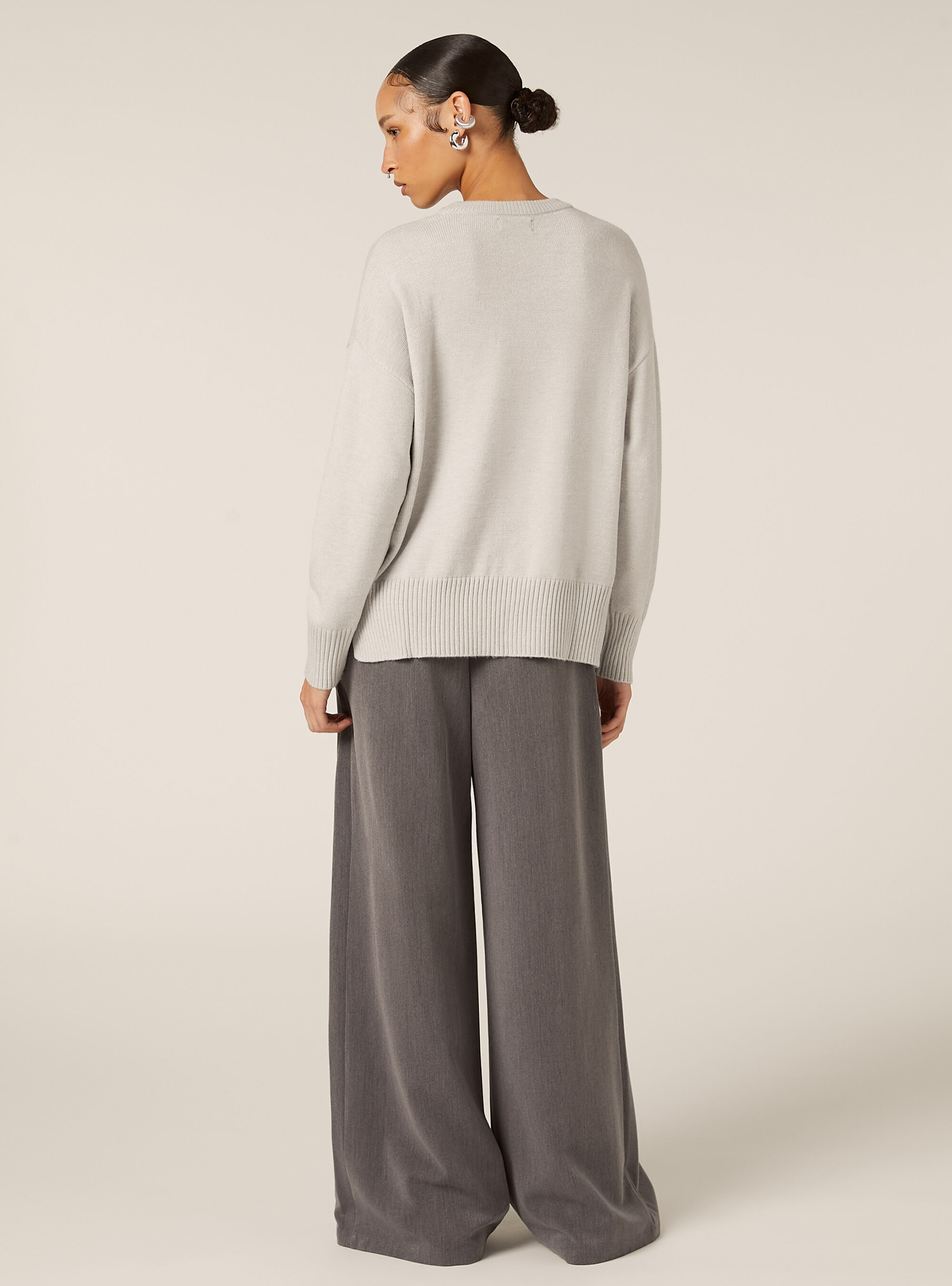 Basic crew neck jumper, MGY2 GREY MEL MEDIUM