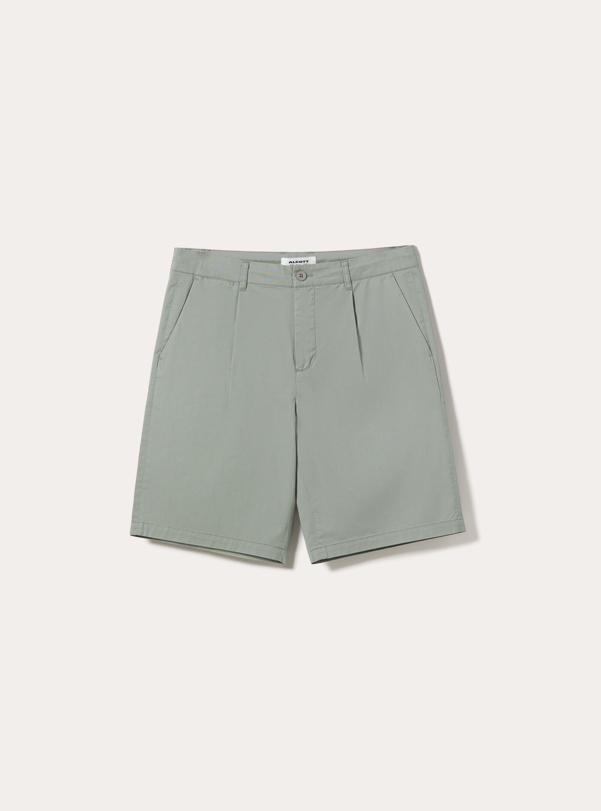 Bermuda Chino Coupe Regular Fit &agrave; Pinces, SG3 SAGE LIGHT