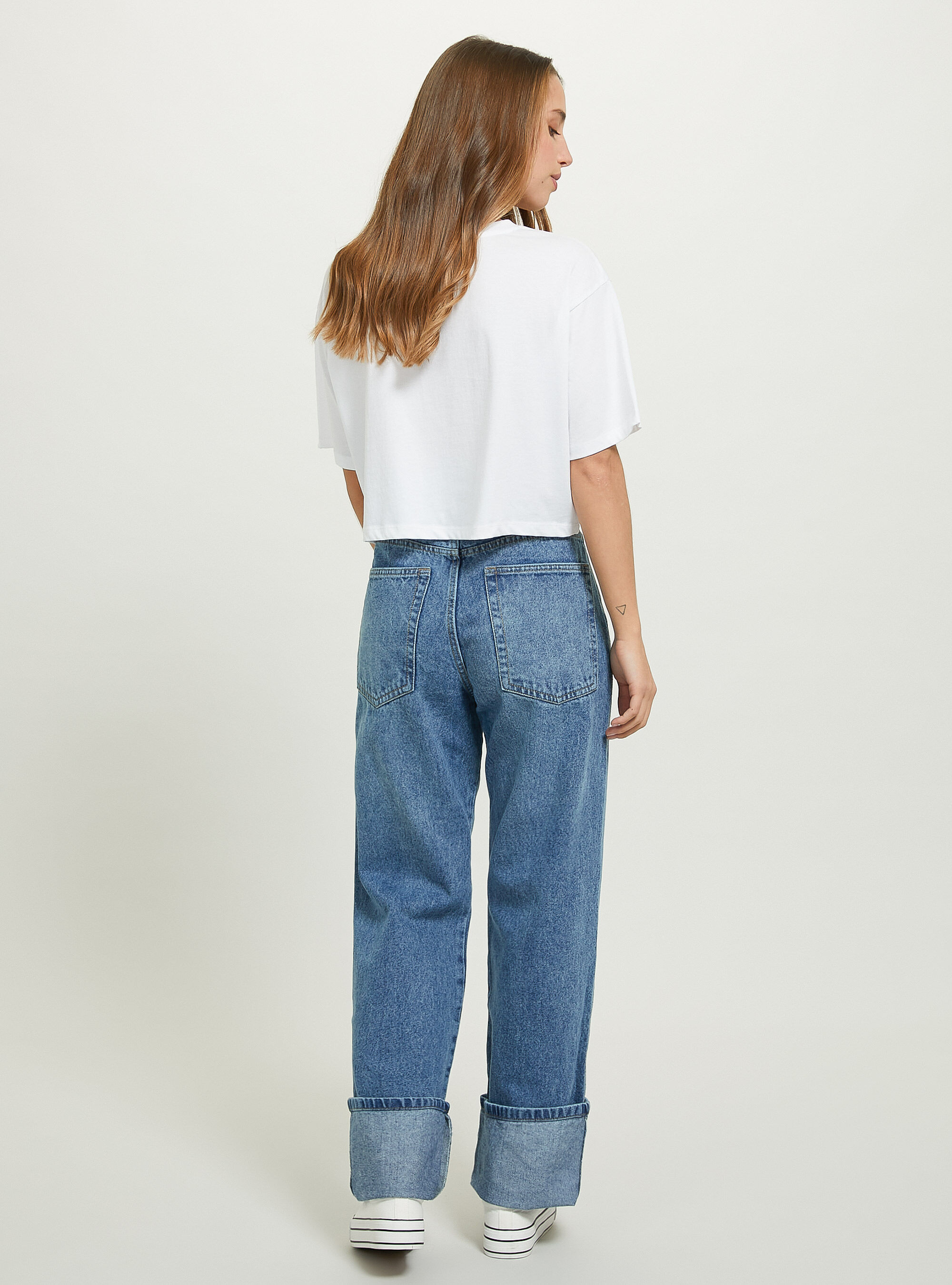 Regular Fit Jeans with Pleat, D005 LIGHT BLUE