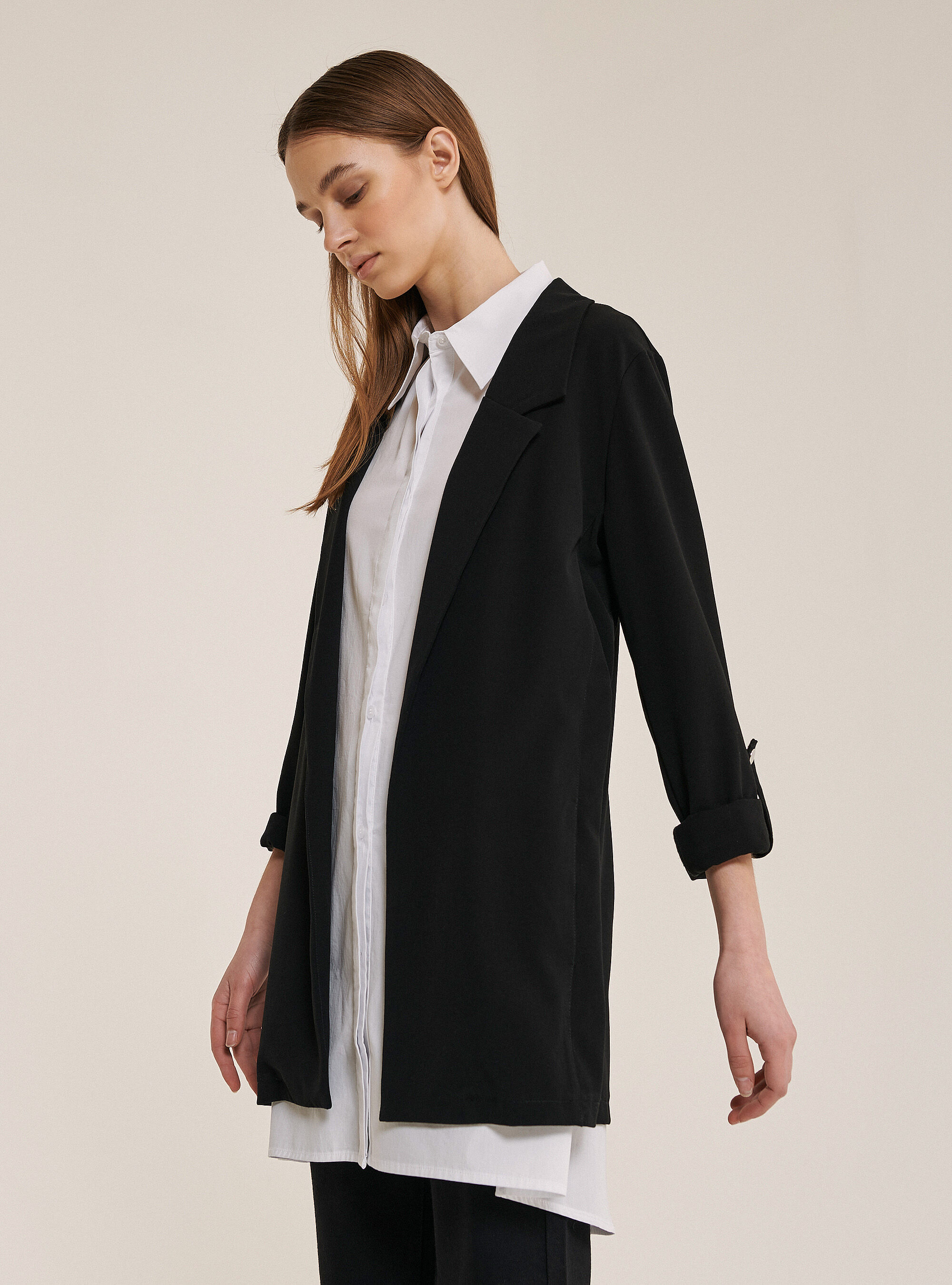 Gerade geschnittener Blazer, C101 BLACK