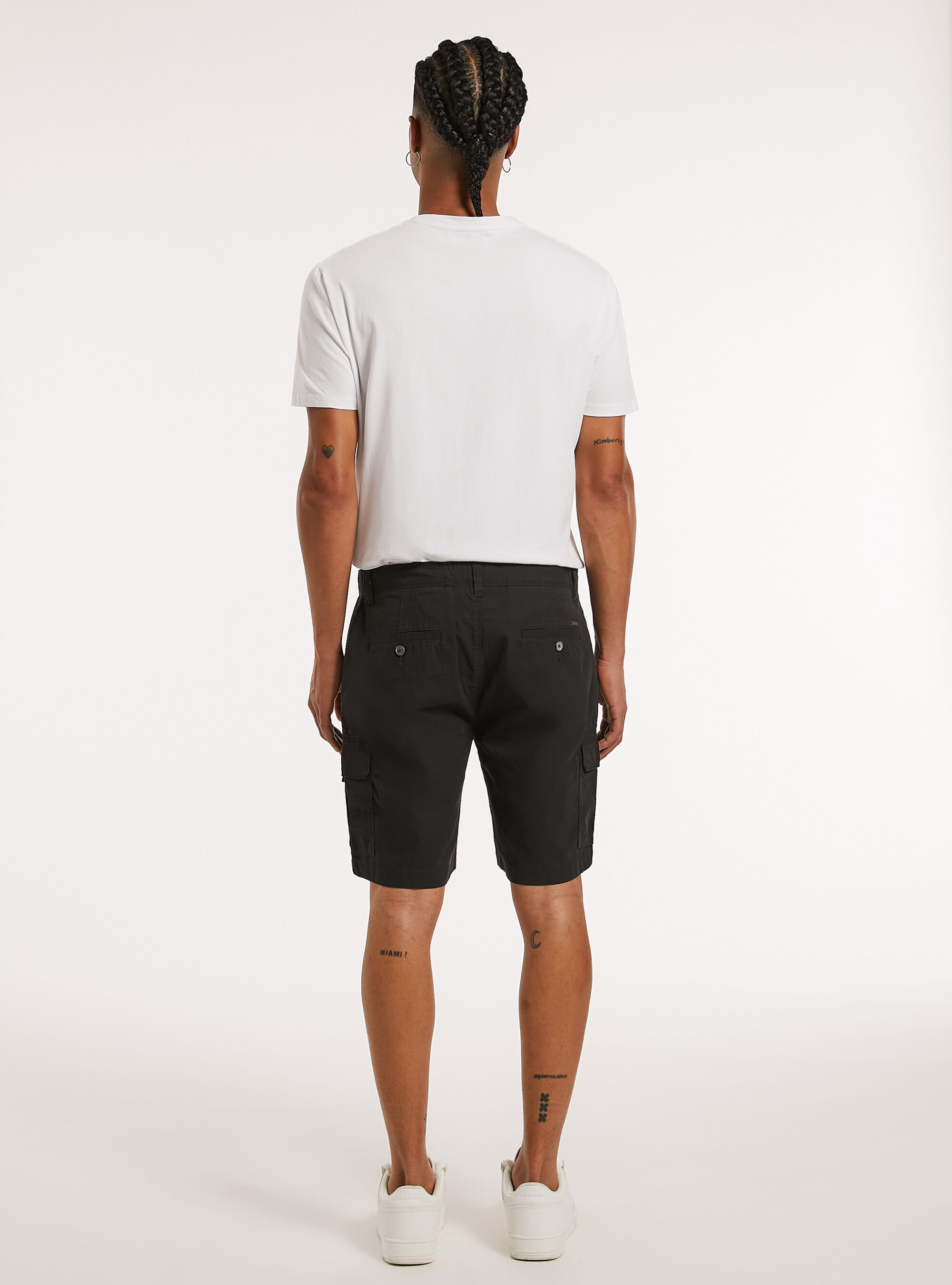 Bermuda cargo en coton, BK1 BLACK