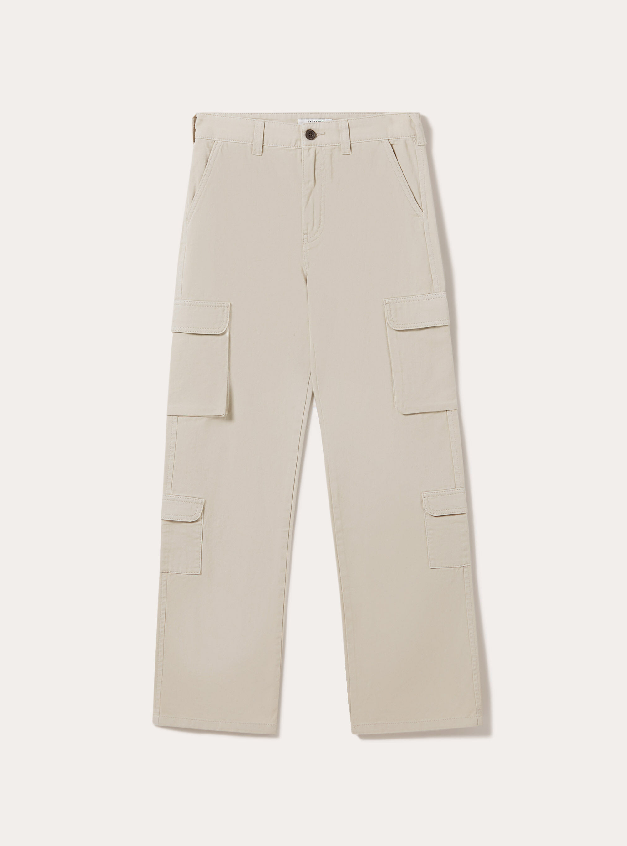 Pantalon cargo en serg&eacute;, BG3 BEIGE LIGHT