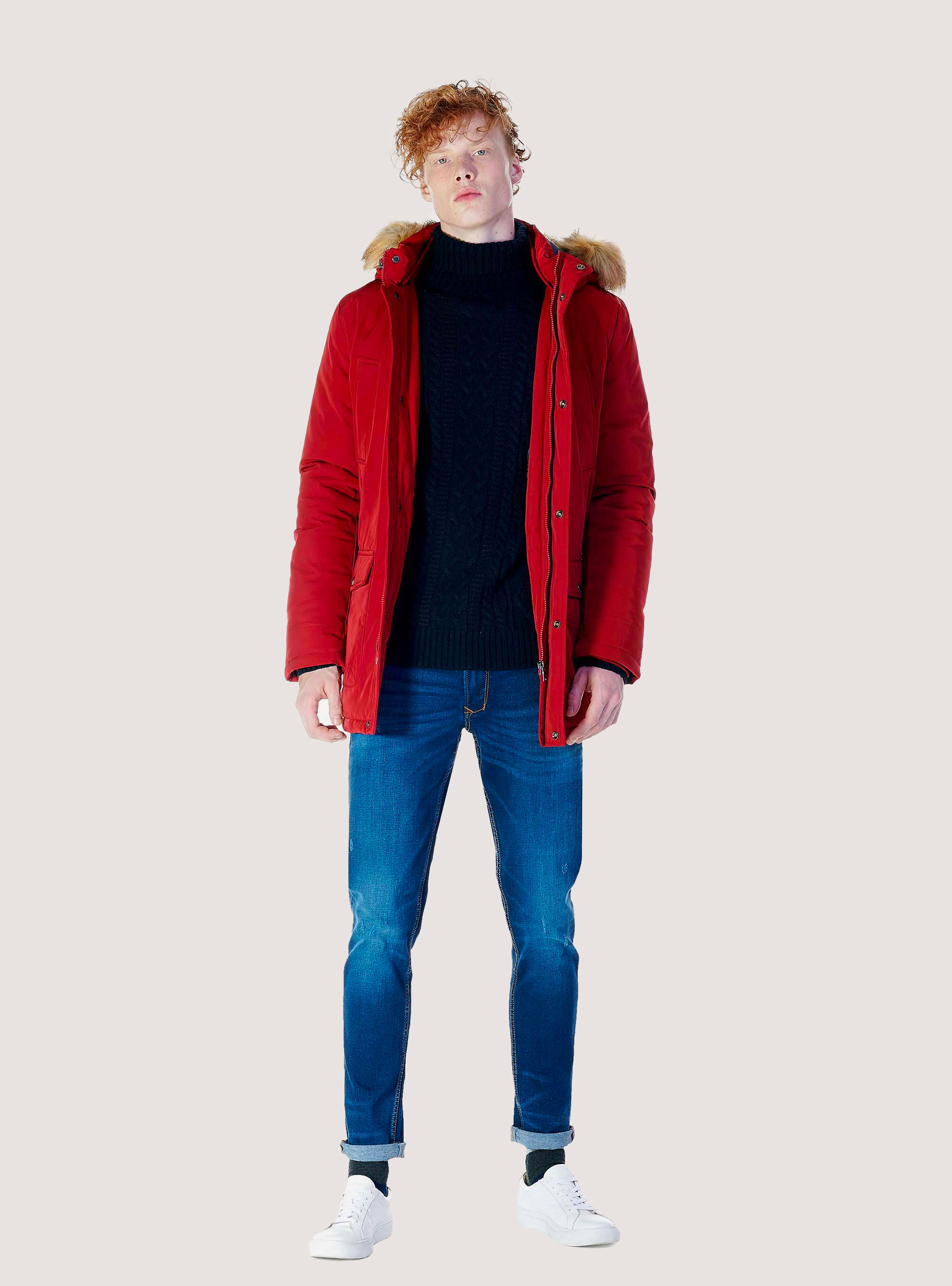 PARKA PADDED JACKET, C4497 RED