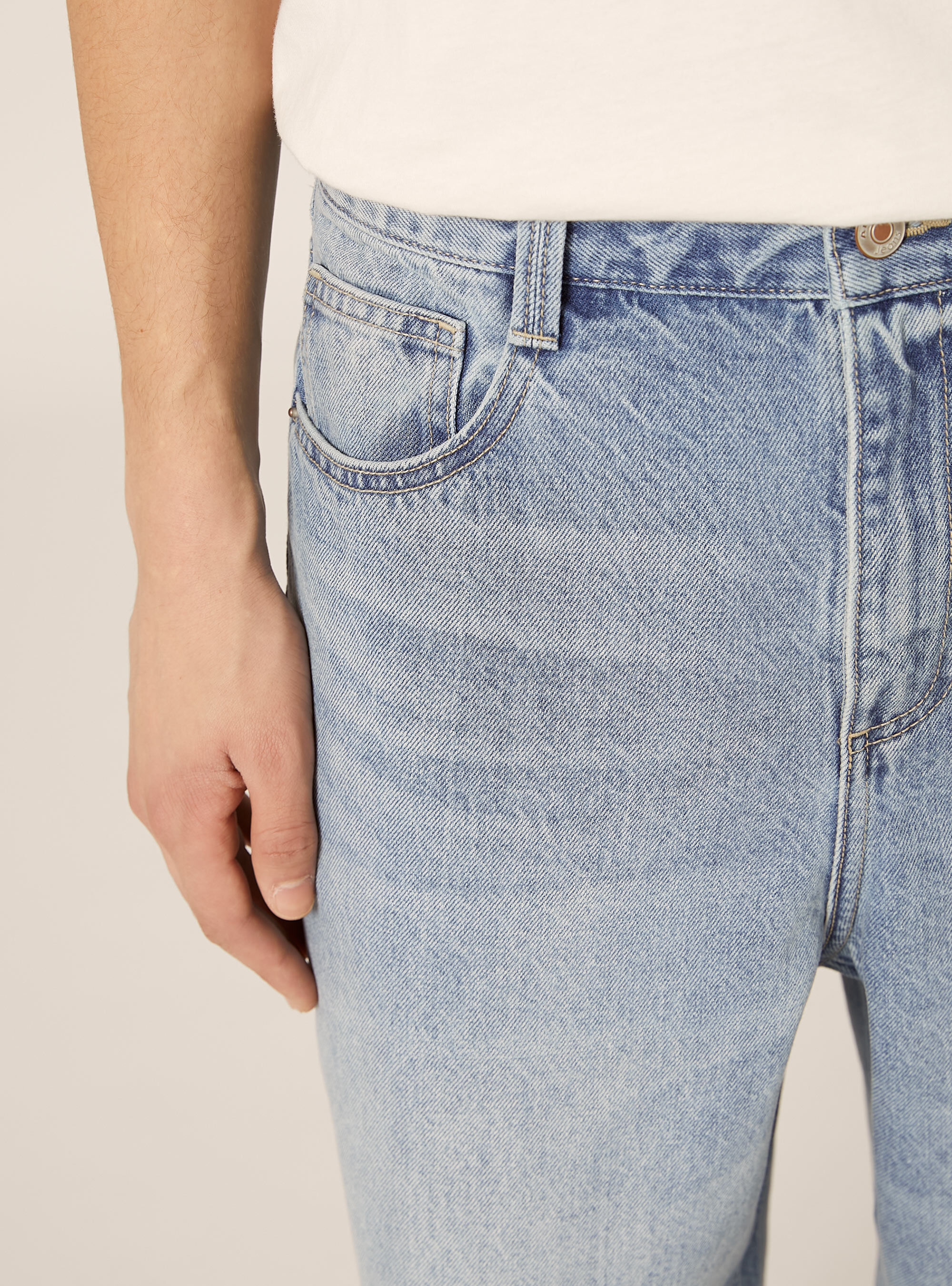 Denim 5 pocket super buggy, D004 MEDIUM LIGHT BLUE