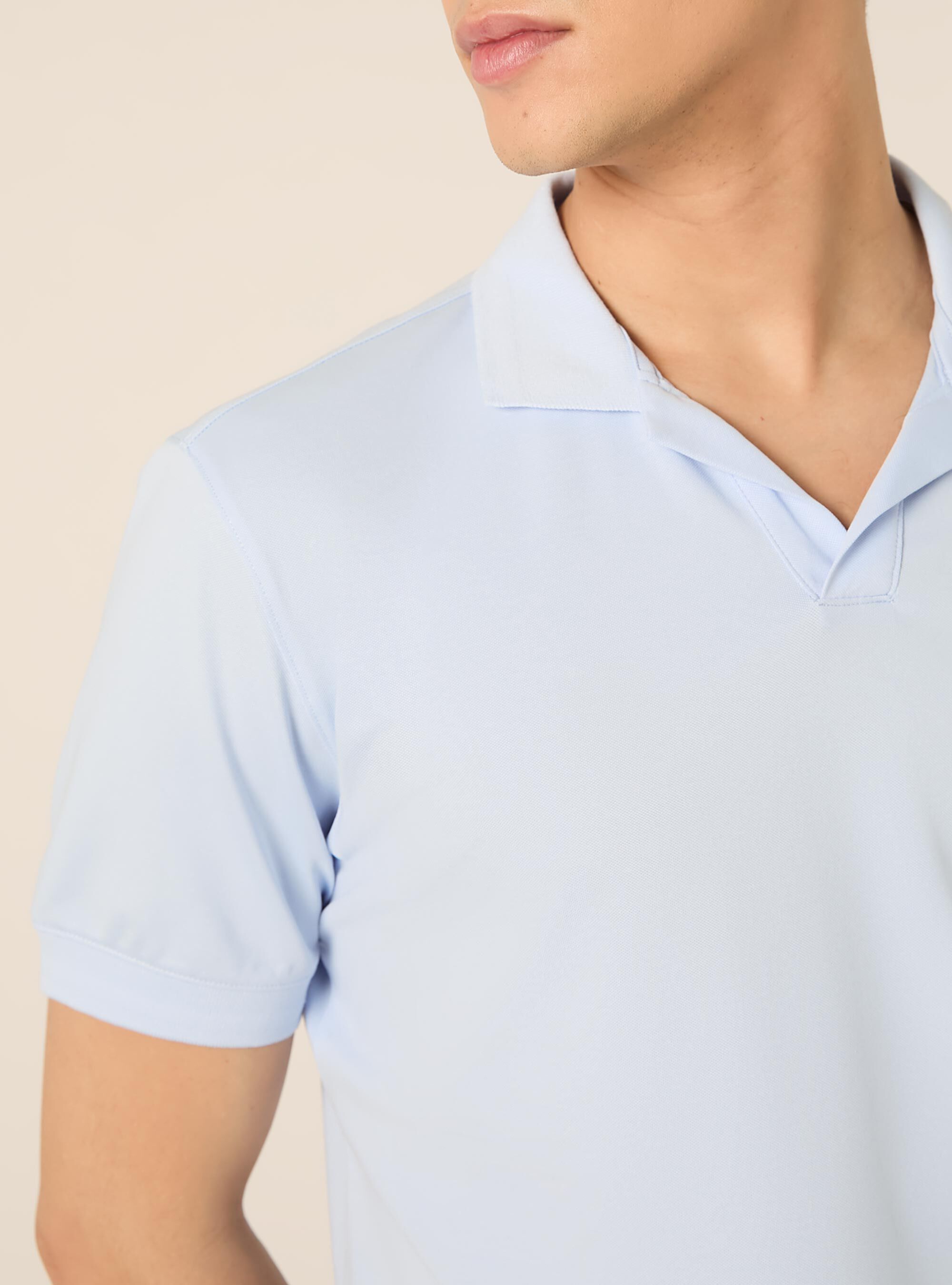 AIRES stretch piqu&eacute; polo shirt, AZ3 AZURE LIGHT