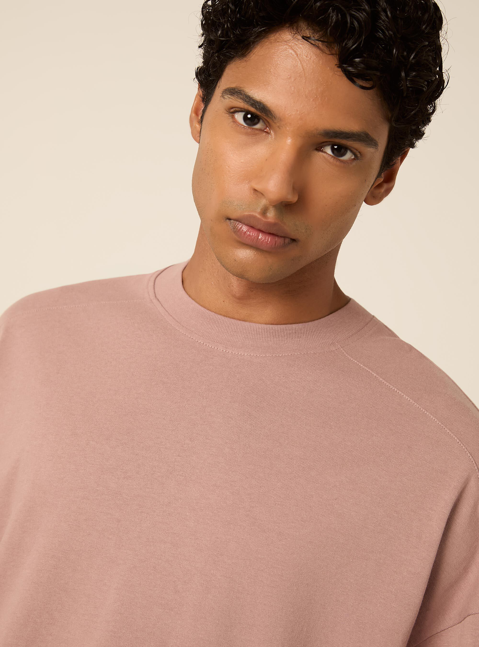 T-shirt coupe boxy &agrave; manches courtes et &eacute;paules tombantes, PK2 PINK MEDIUM