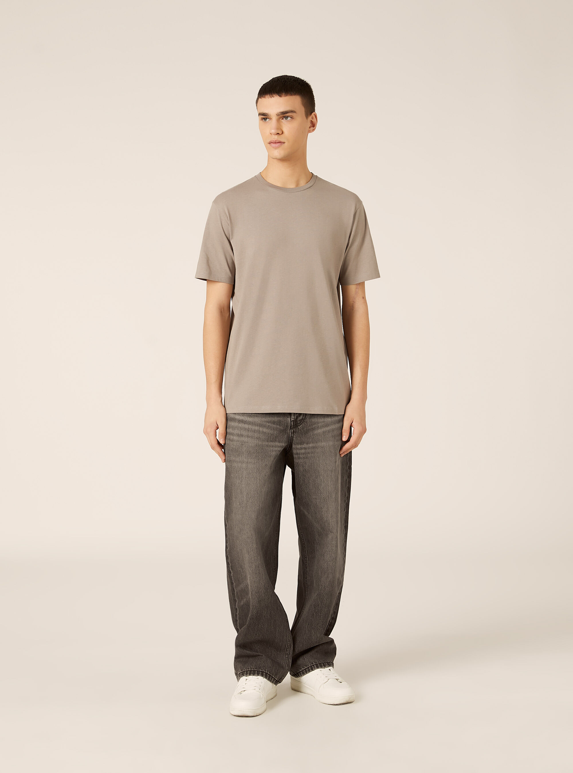 Maglietta girocollo basica, GY2 GREY MEDIUM