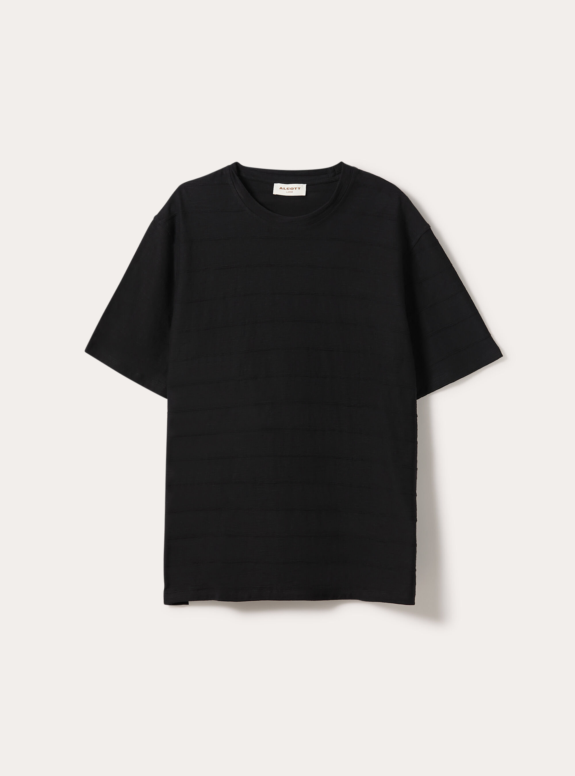 Short-sleeved textured T-shirt, BK1 BLACK