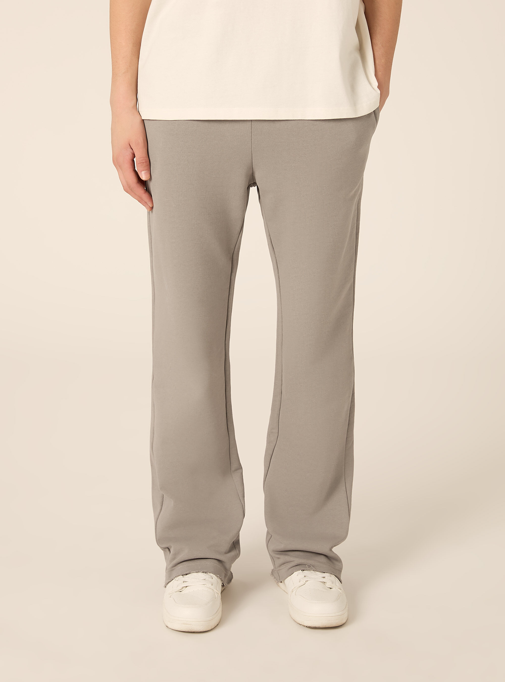 Pantalone in felpa flare fit, GY2 GREY MEDIUM