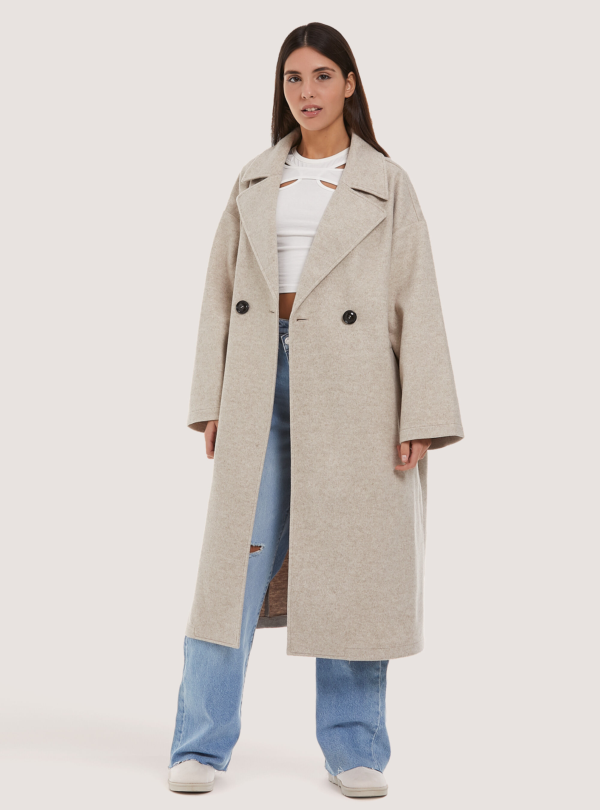 Cappotto oversize maglia garzata