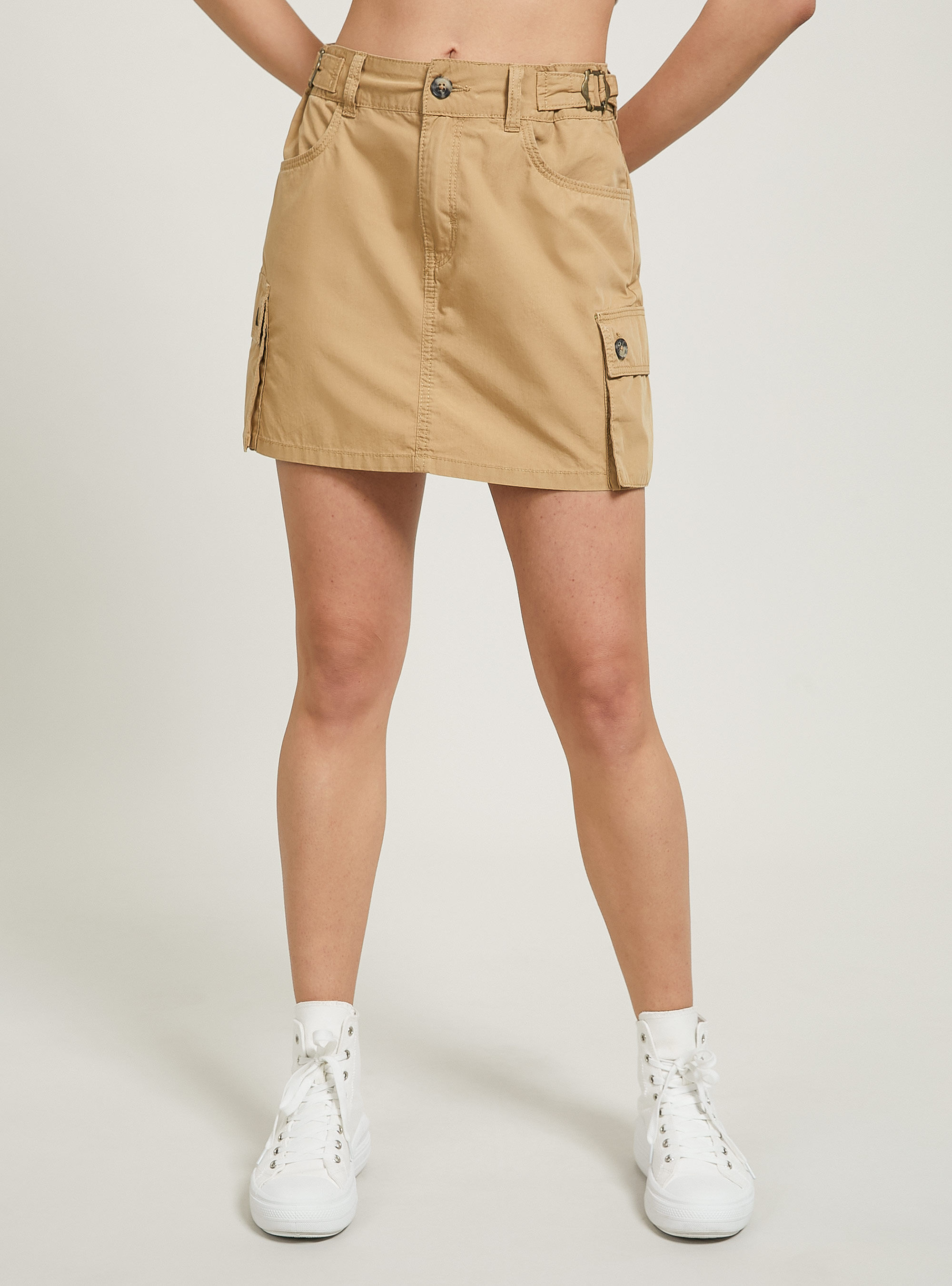 Twill cargo skirt