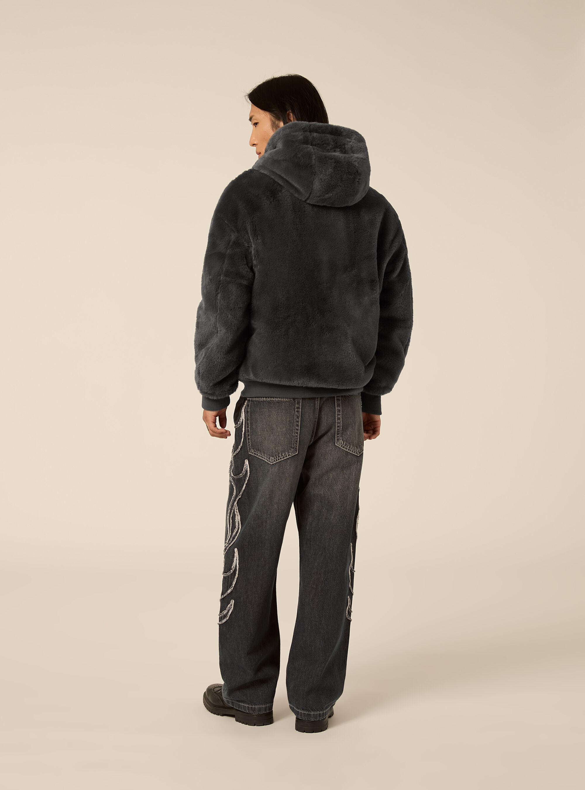 Bomber reversibile con cappuccio, GY2 GREY MEDIUM