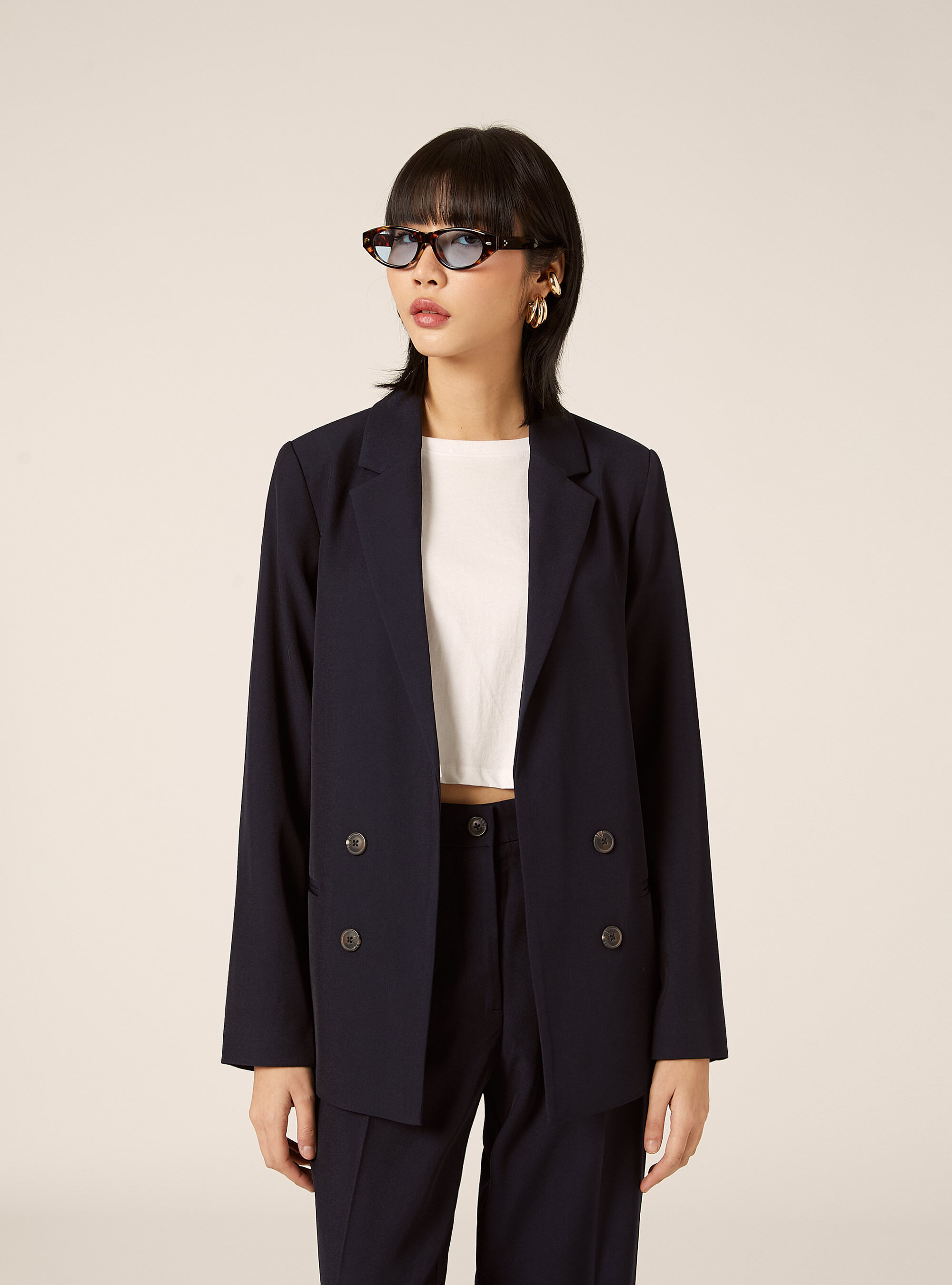 Blazer cruzado, NA2 NAVY MEDIUM
