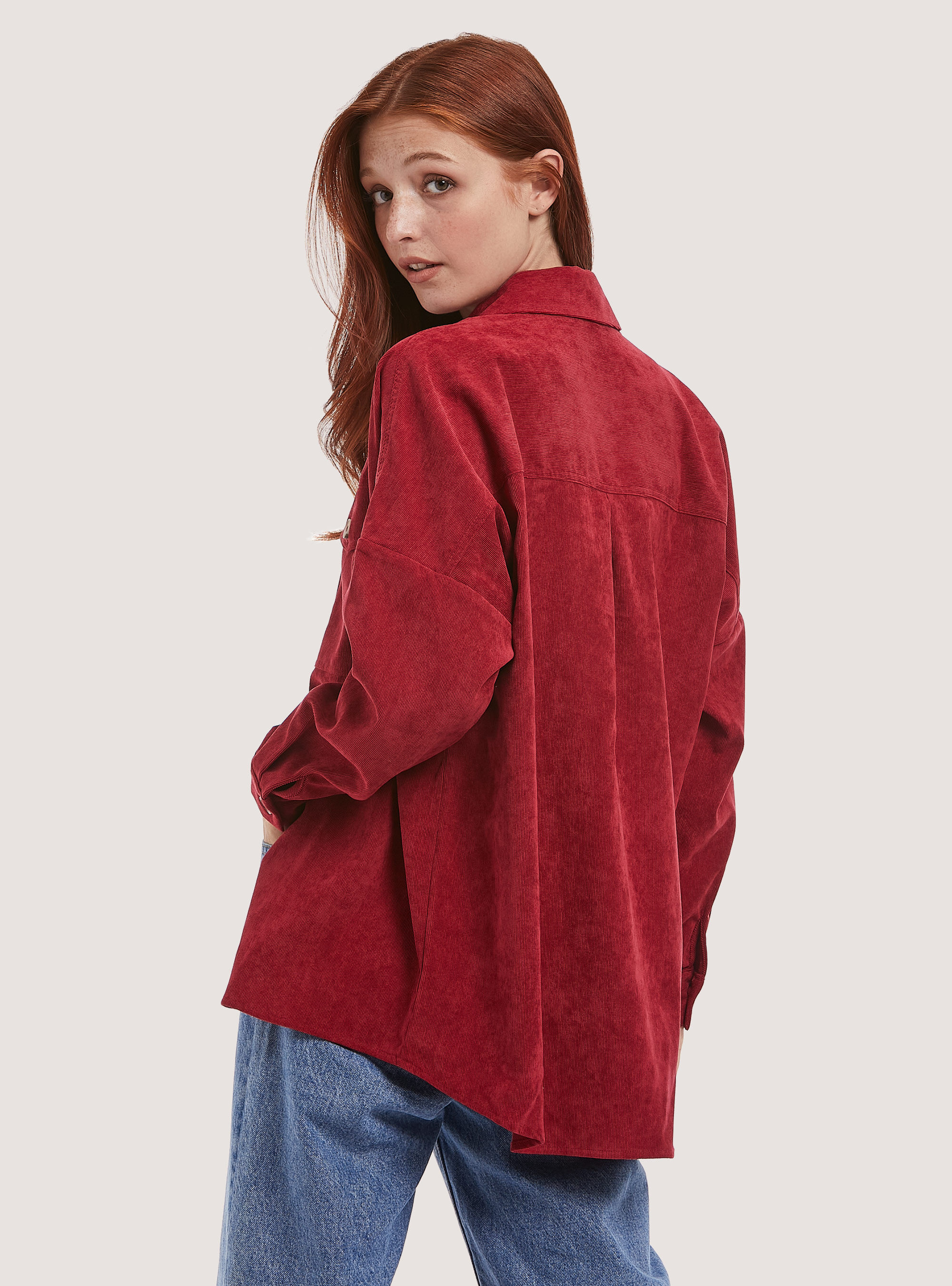 Corduroy shirt jacket