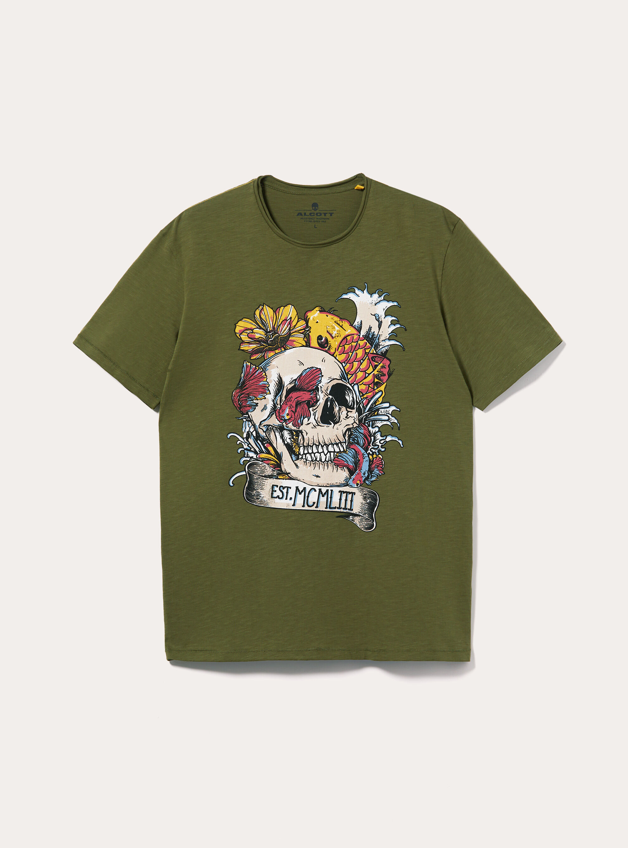 T-shirt en coton avec imprim&eacute;, C6645 KAKY