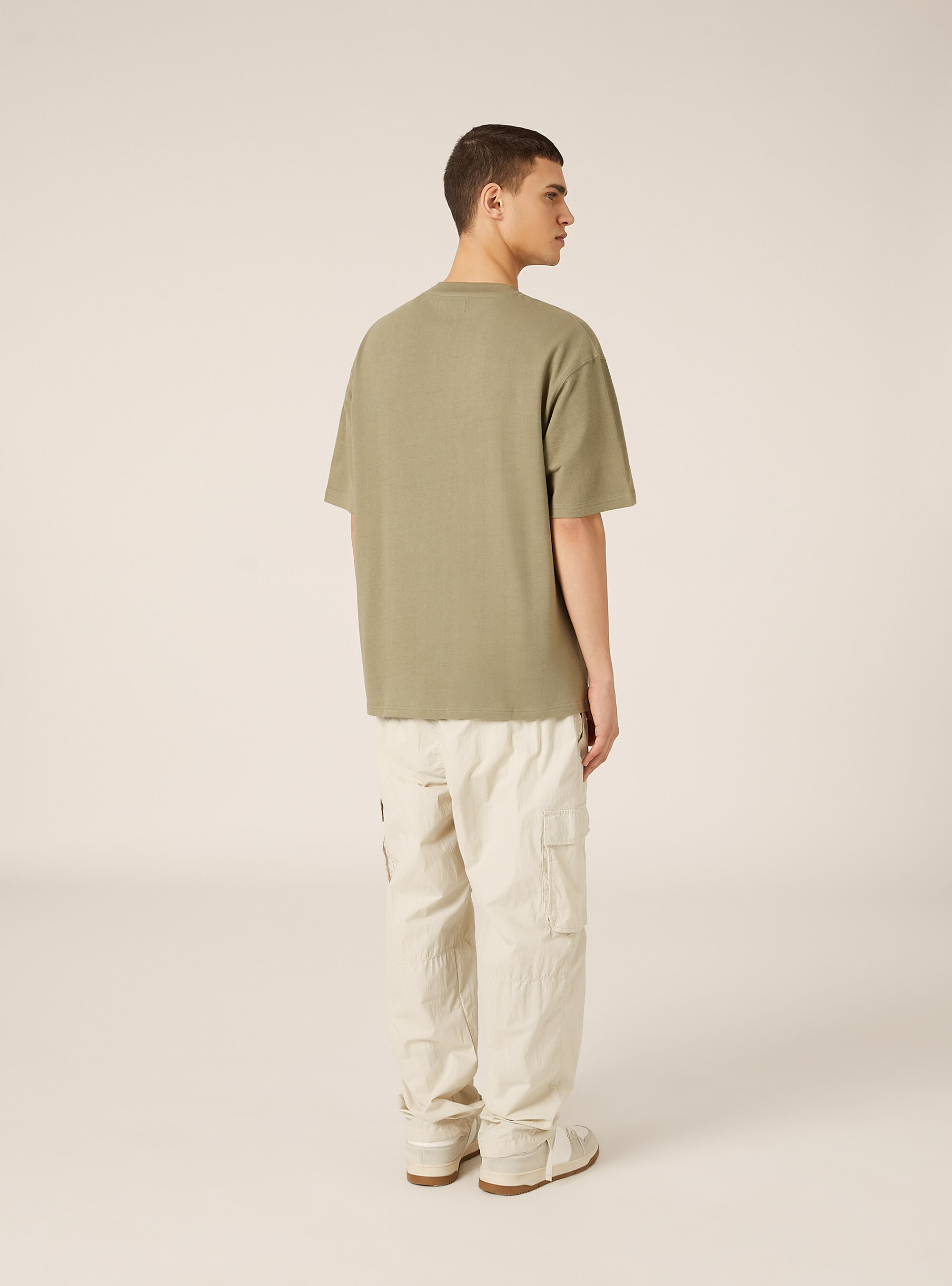 T-shirt in jersey texture fit boxy, KY2 KAKY MEDIUM