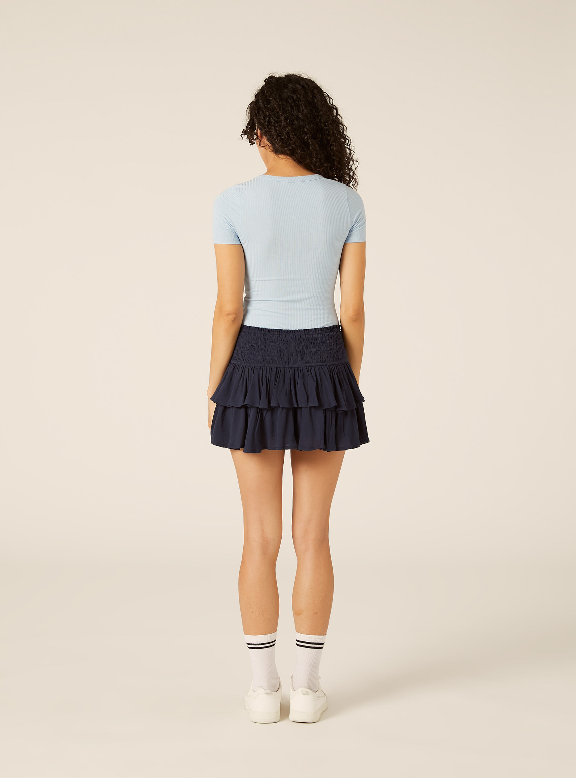 Body a coste maniche corte, AZ2 AZURE MEDIUM