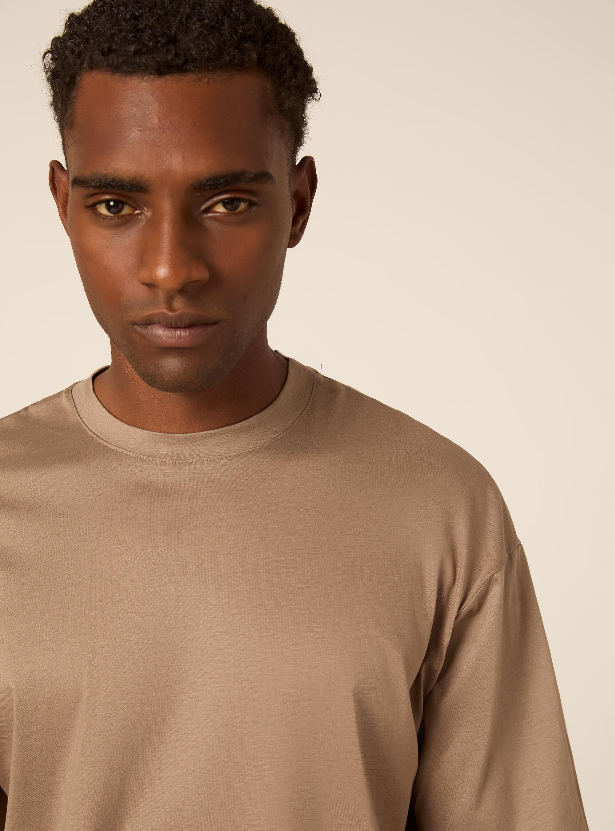 T-shirt &agrave; coupe souple, BR3 BROWN LIGHT