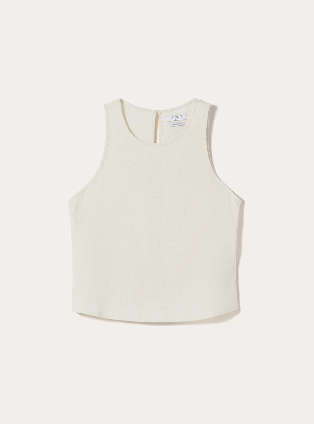 Débardeur Basique en Mélange de Lin, MBG3 BEIGE MEL LIGHT