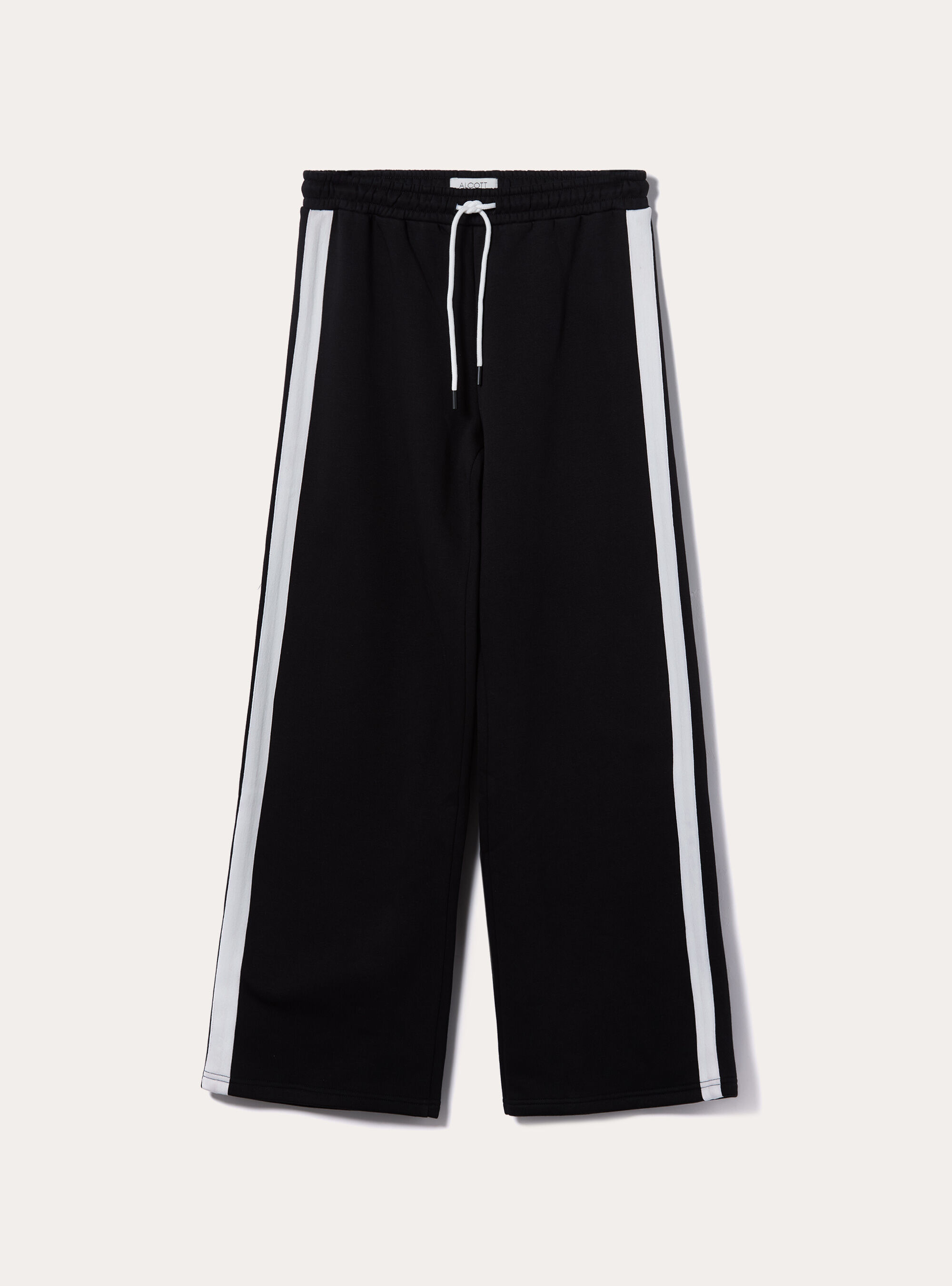 Wide leg pants with side band