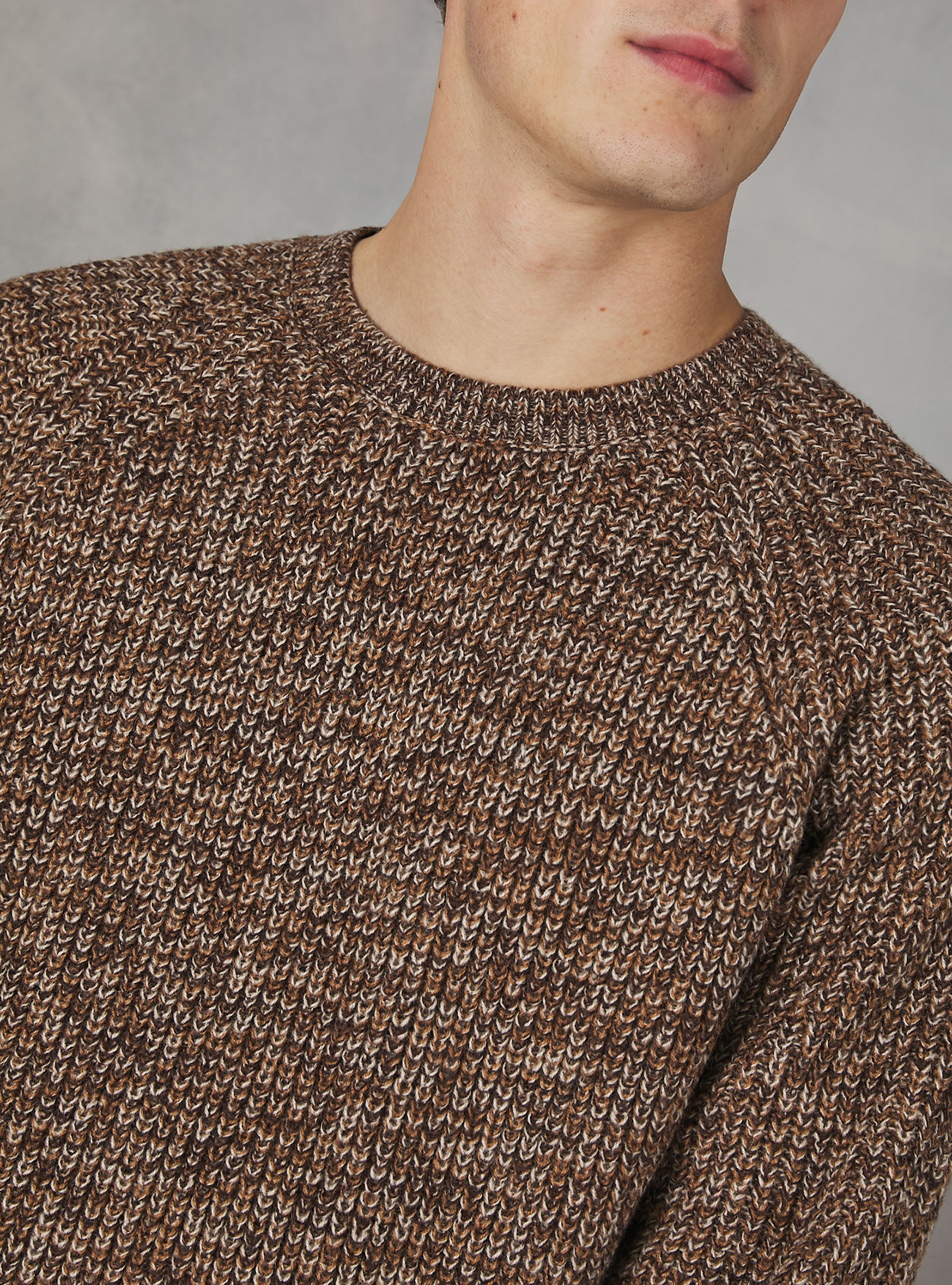 Crew neck pullover with English ribbing Alcott Men s Sweaters