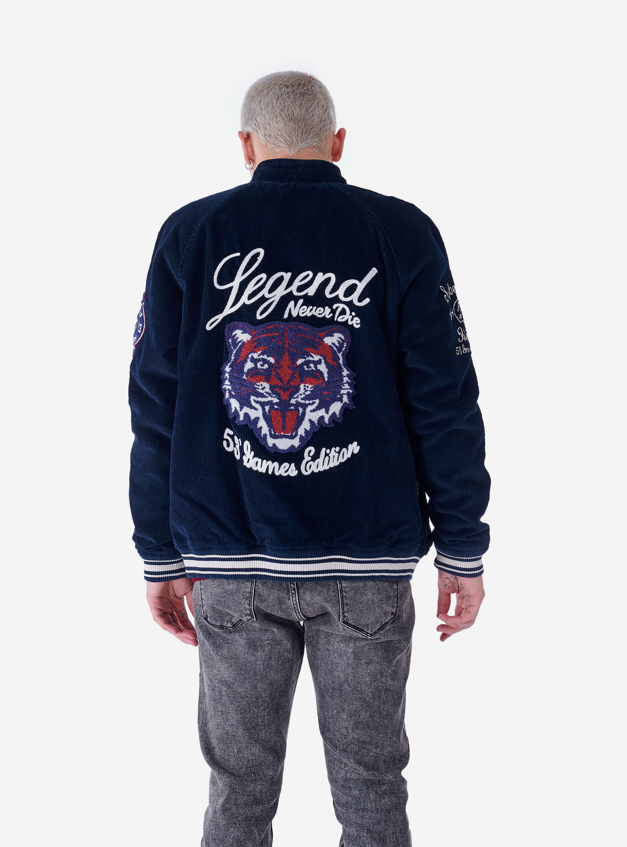JACKET WITH PATCHES, BLUE NAVY