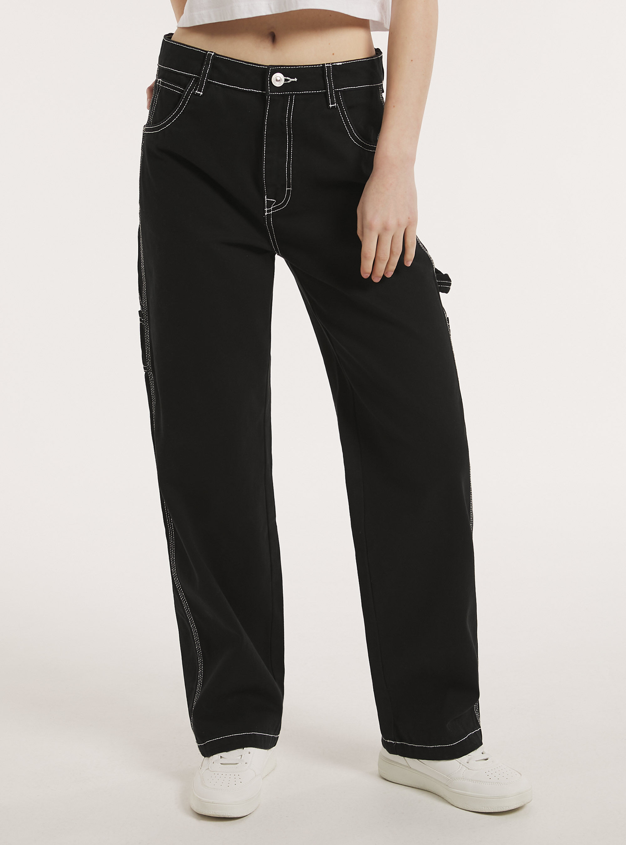 Pantalones de lona de moda deals