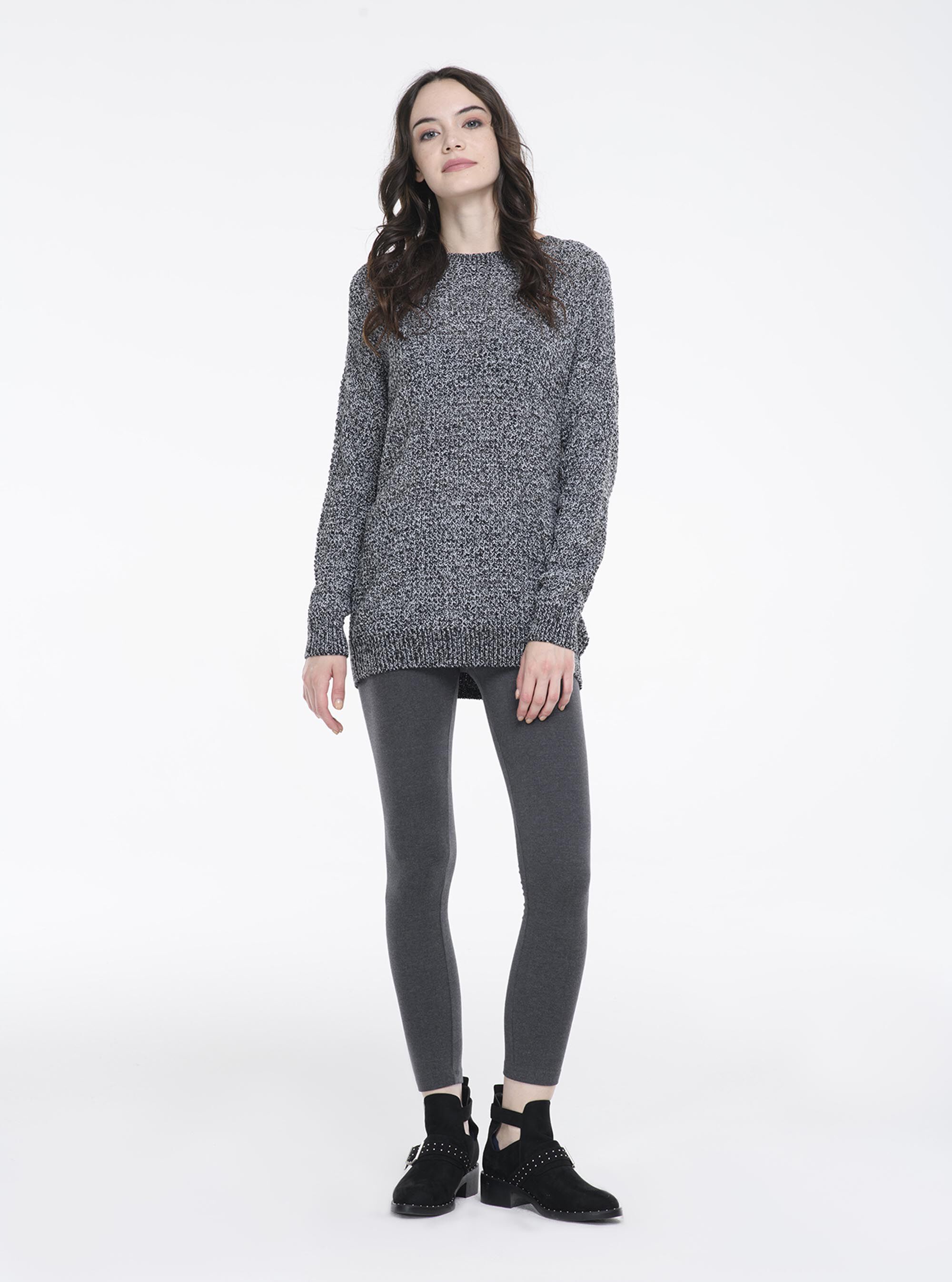 Pullover in maglia, C101 BLACK/C004 OFF-WHITE