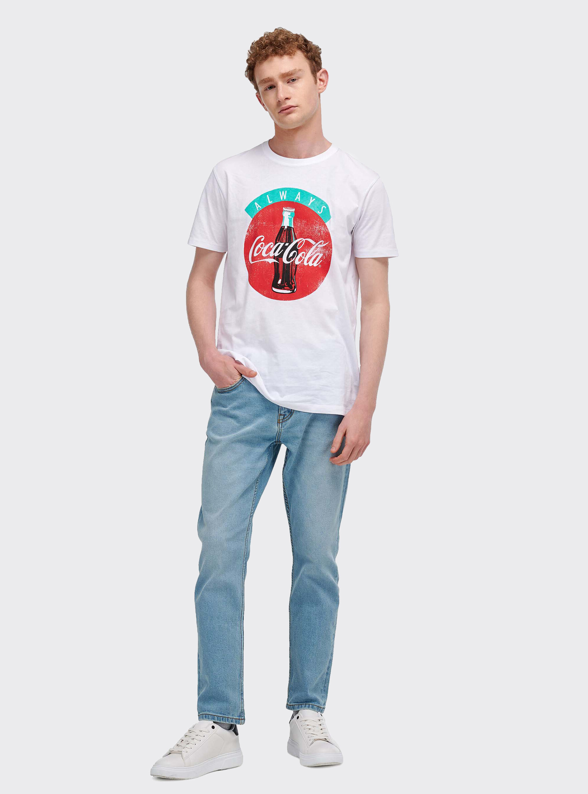 T-shirt Coca Cola, BLANCO