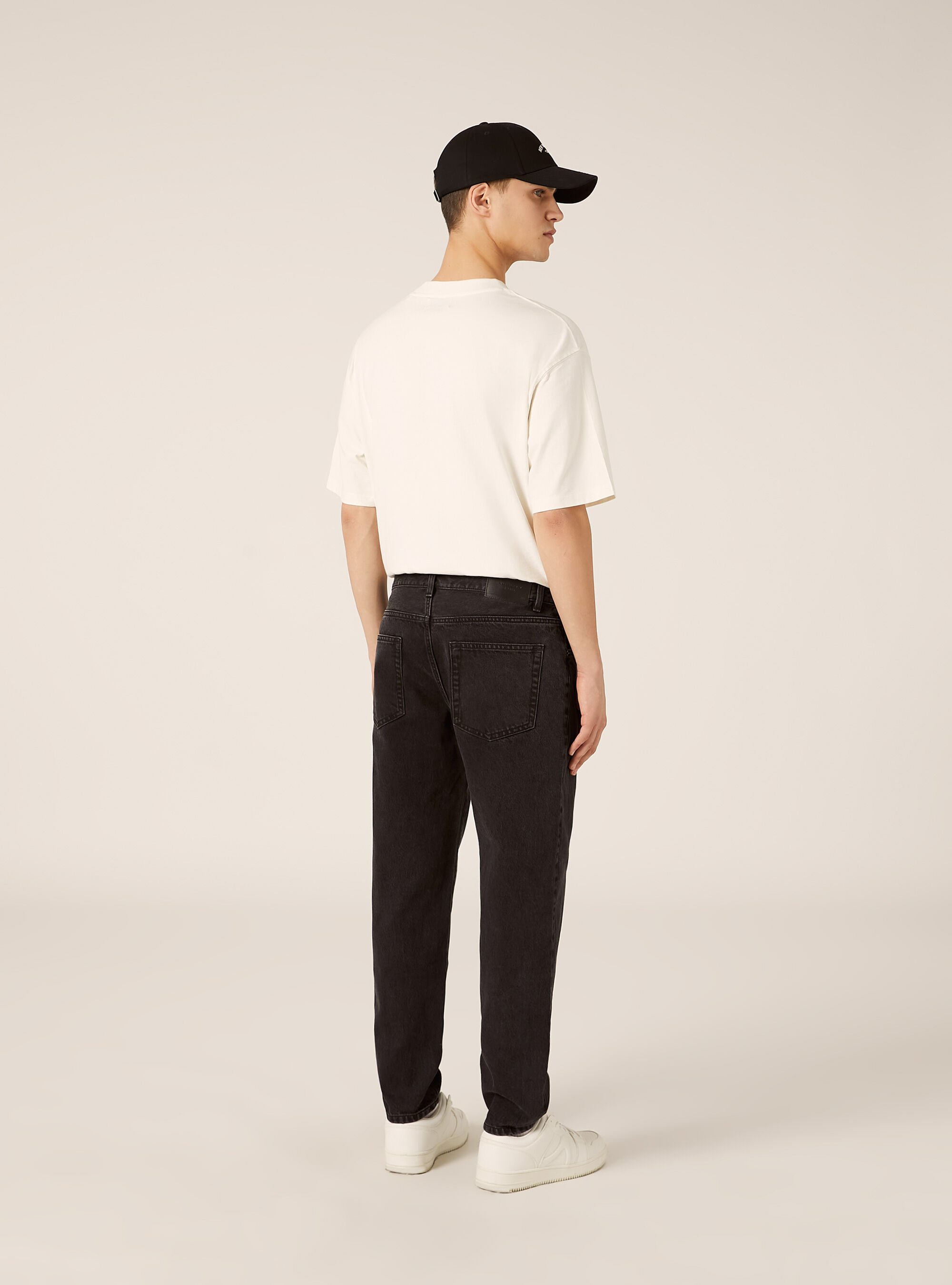 Pantaloni in denim loose fit, D000 BLACK