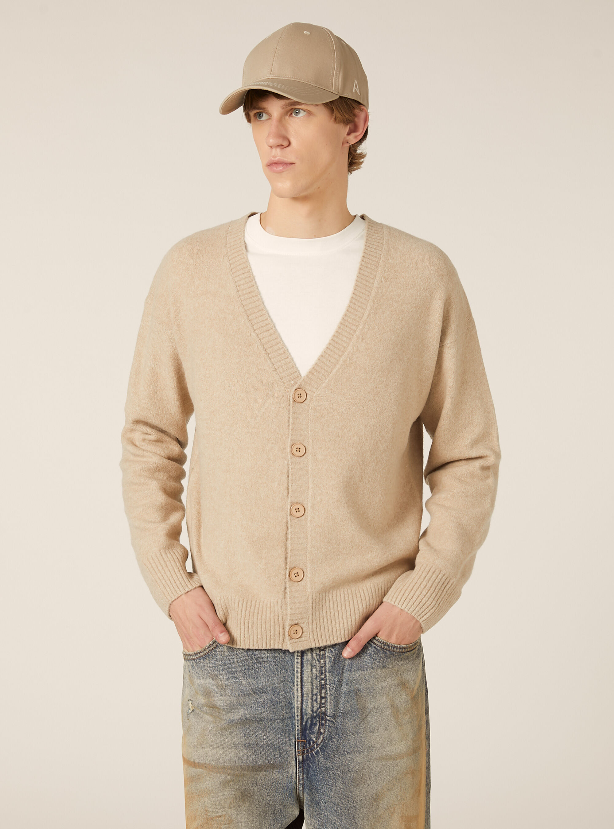 Boxy Fit Cardigan aus Wollmischung