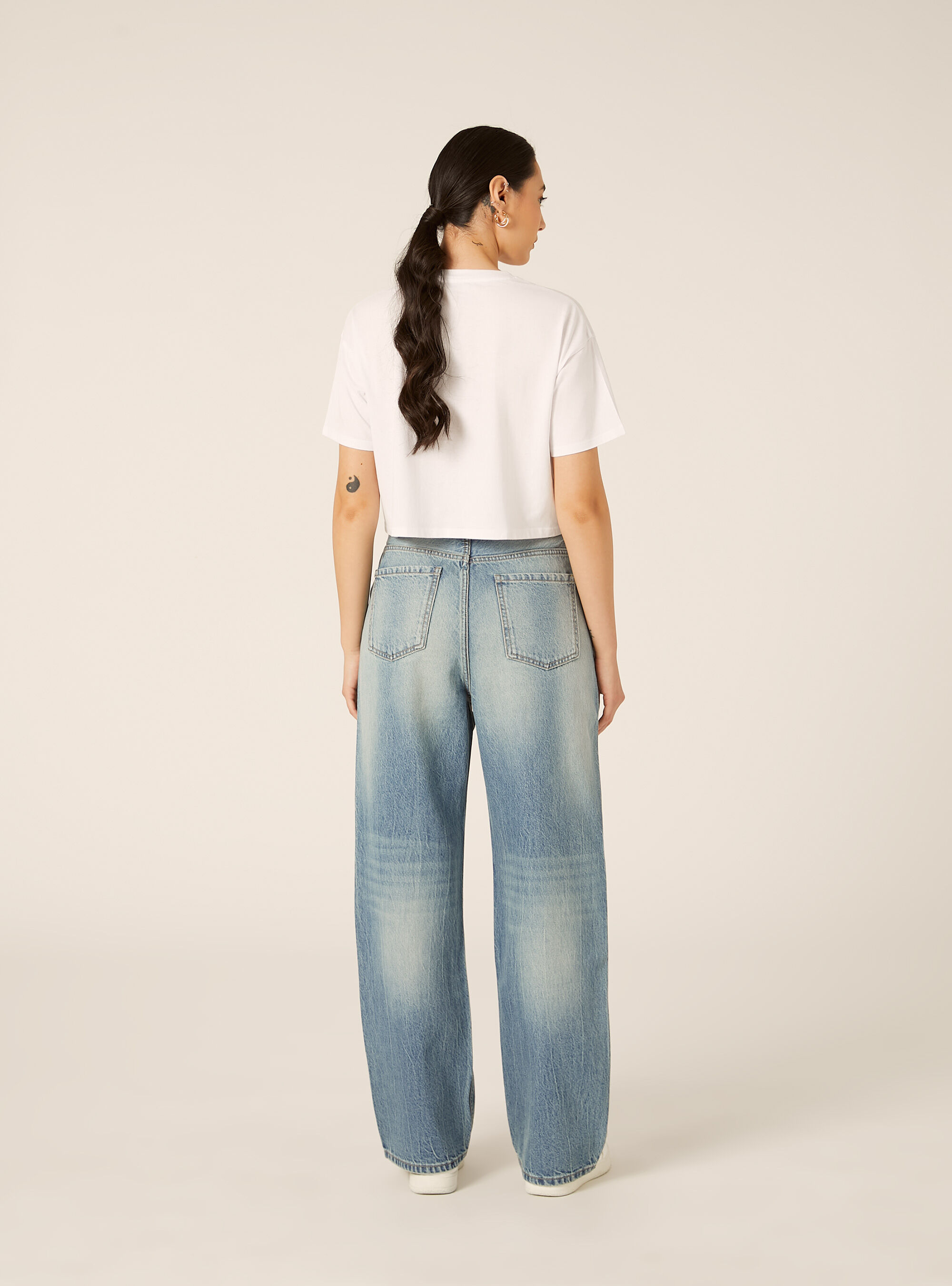 Jeans low wide, D006 AZURE