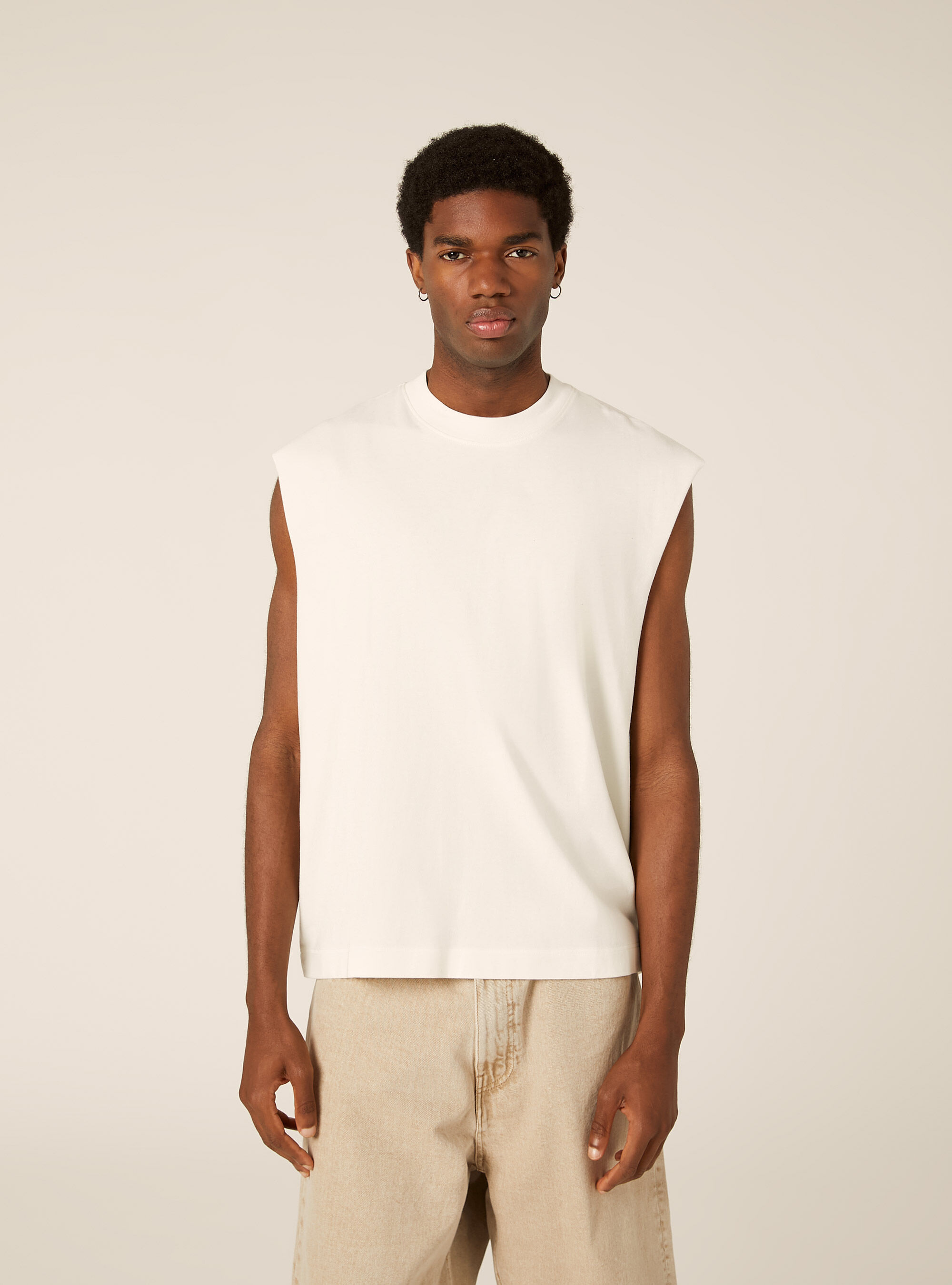 Camiseta sin mangas boxy fit, WH2 WHITE