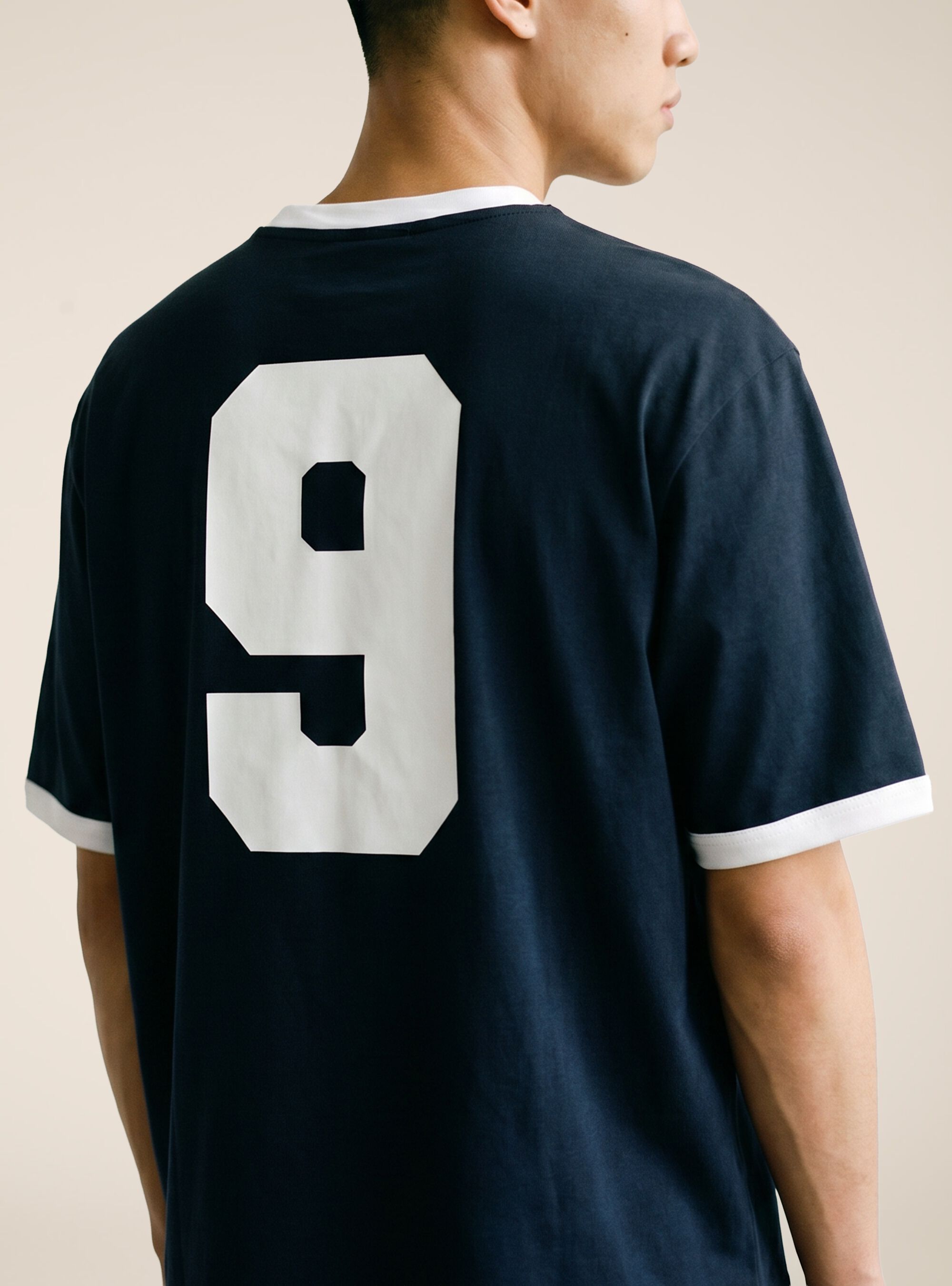 T-shirt boxy fit con stampa mondiali, NA1 NAVY DARK