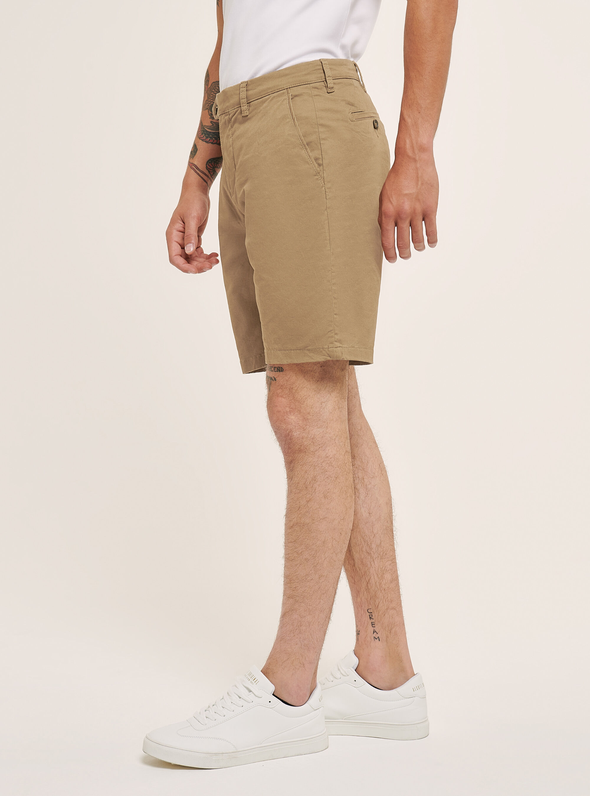 Basic cotton twill stretch bermuda shorts, TB2 TOBACCO MEDIUM