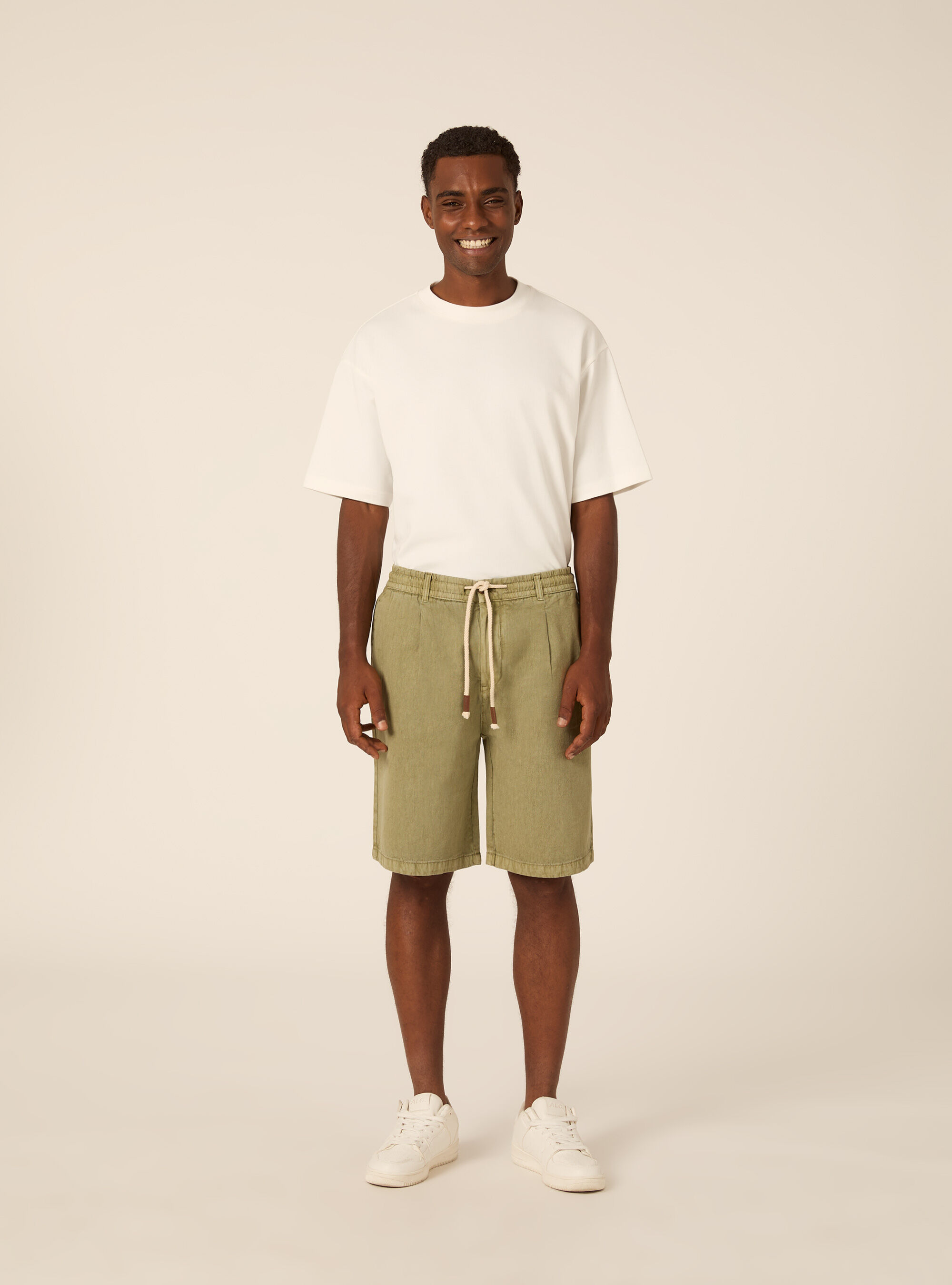 Bermuda in baby twill di cotone, KAKY MEDIO