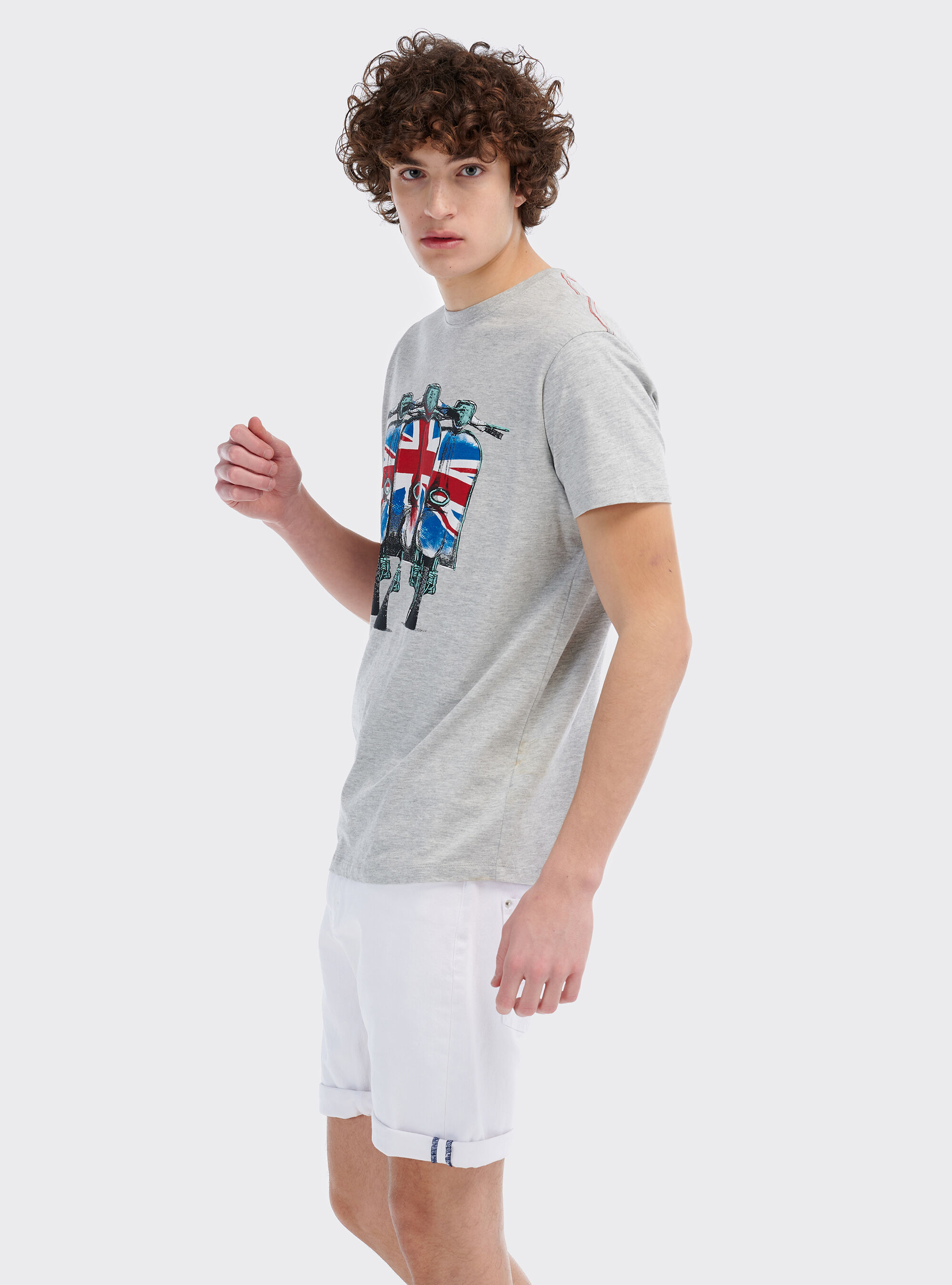 Camiseta Vespa, GRIS CLARO MELANGE