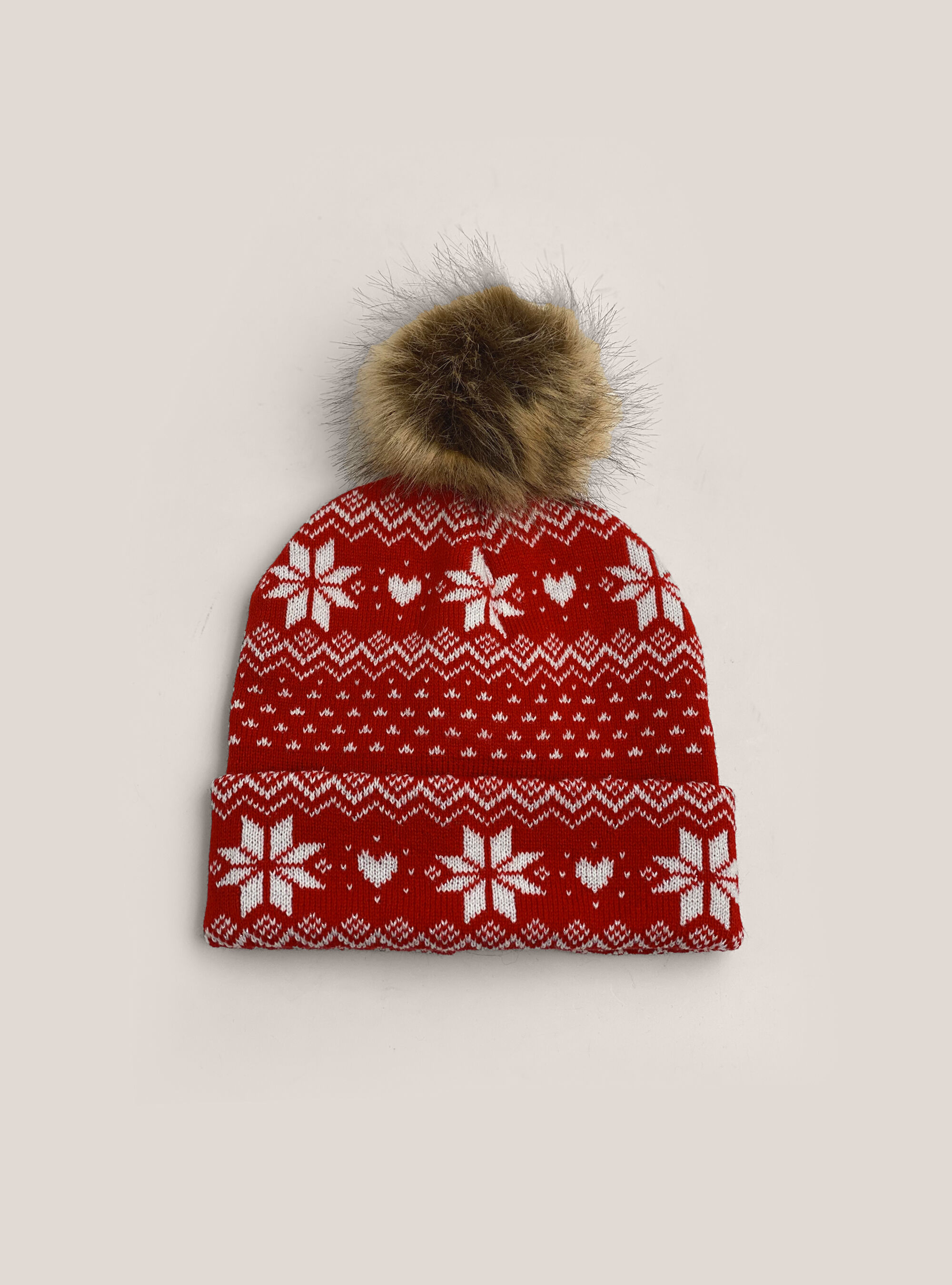 Cappello natalizio con pon pon, SNOW