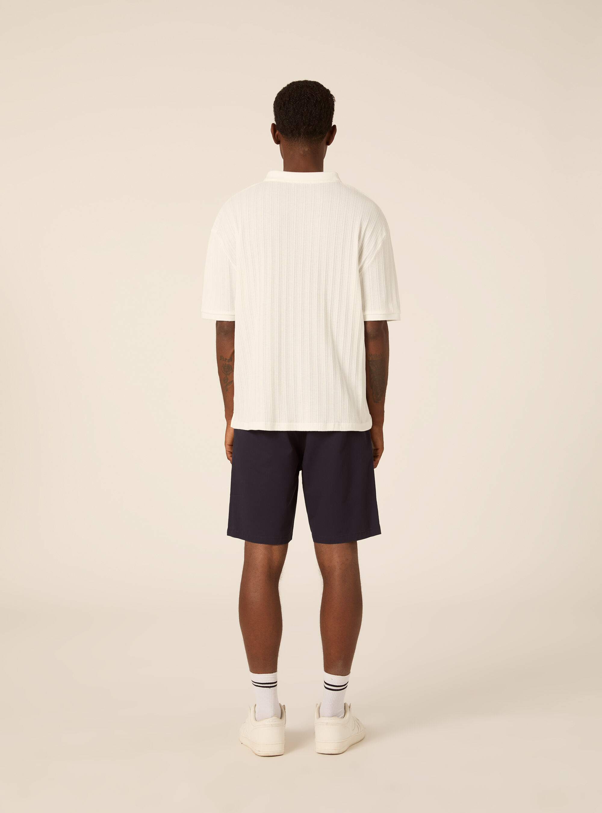 Polo en Jersey Structur&eacute; Coupe Regular Fit, WH2 WHITE